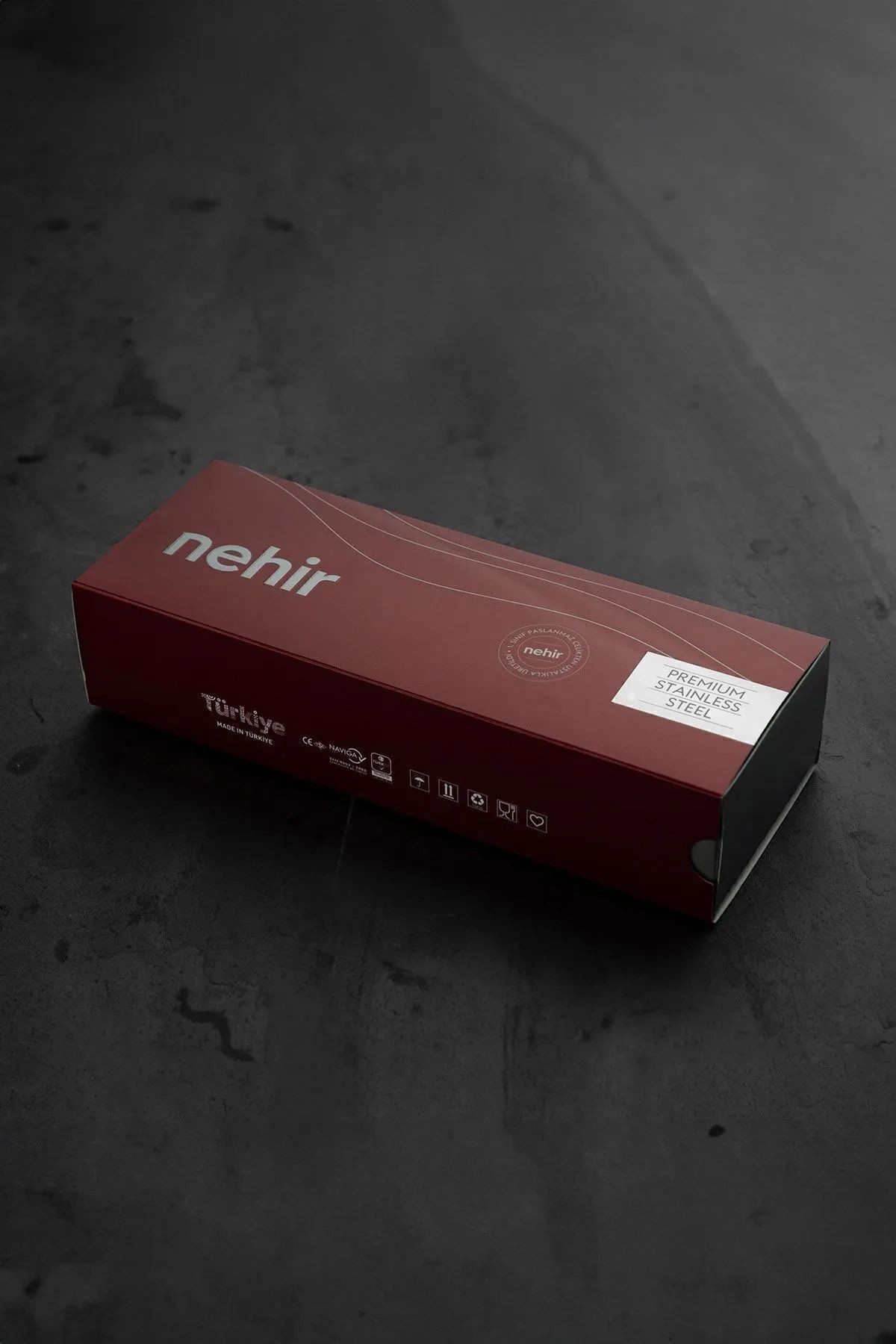 Nehir Fulya Altın Sade 5 Parça Paslanmaz Çelik Servis Takımı