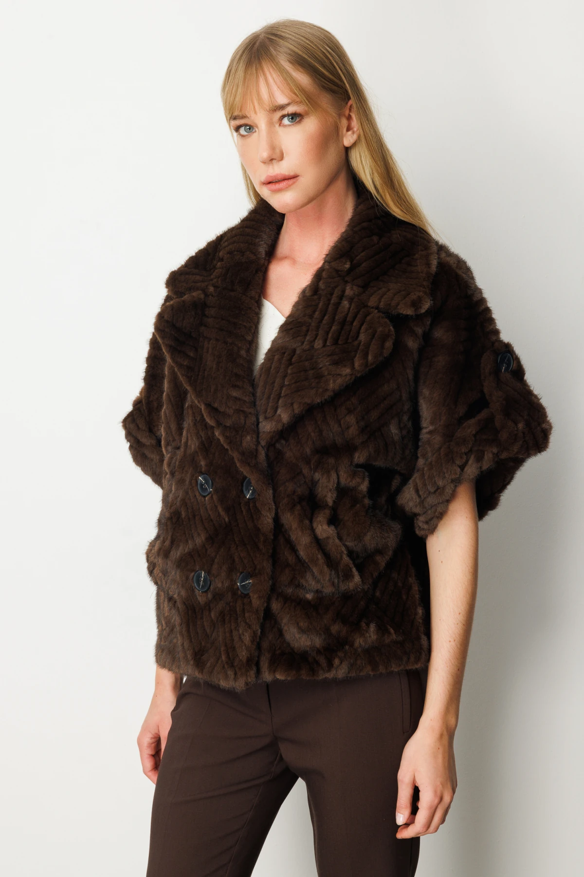 Ekol Yarasa Kol Peluş Mont