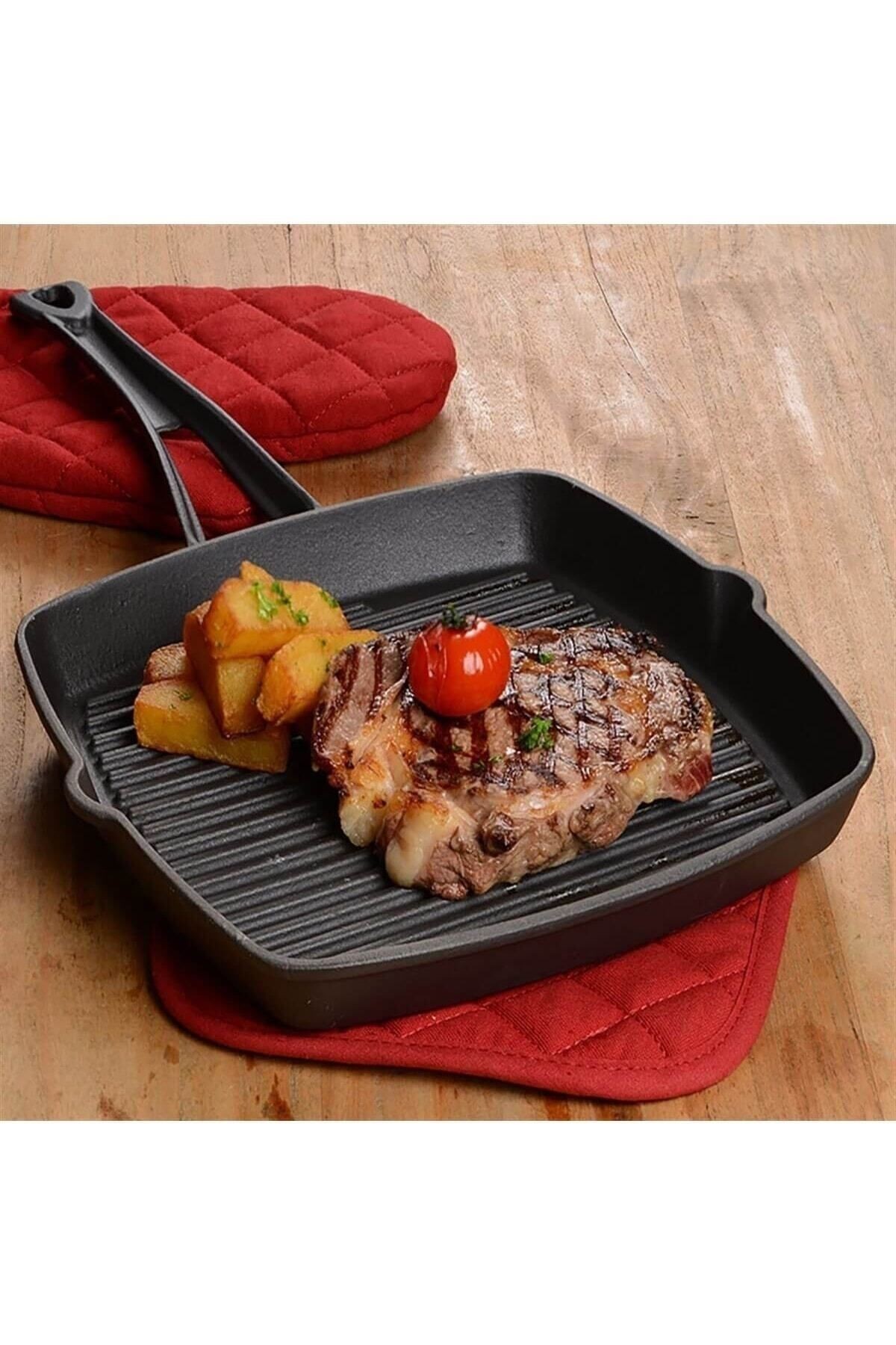 METAL SAPLI IZGARA TAVA 26X26 KALP FİGÜRLÜ