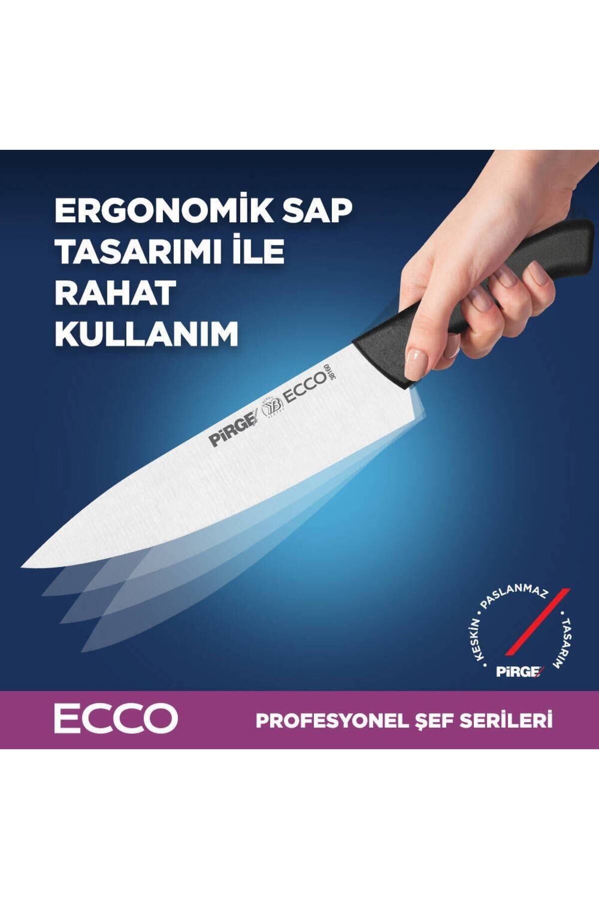 ECCO ŞEF BIÇAĞI 19 CM SİYAH 38160