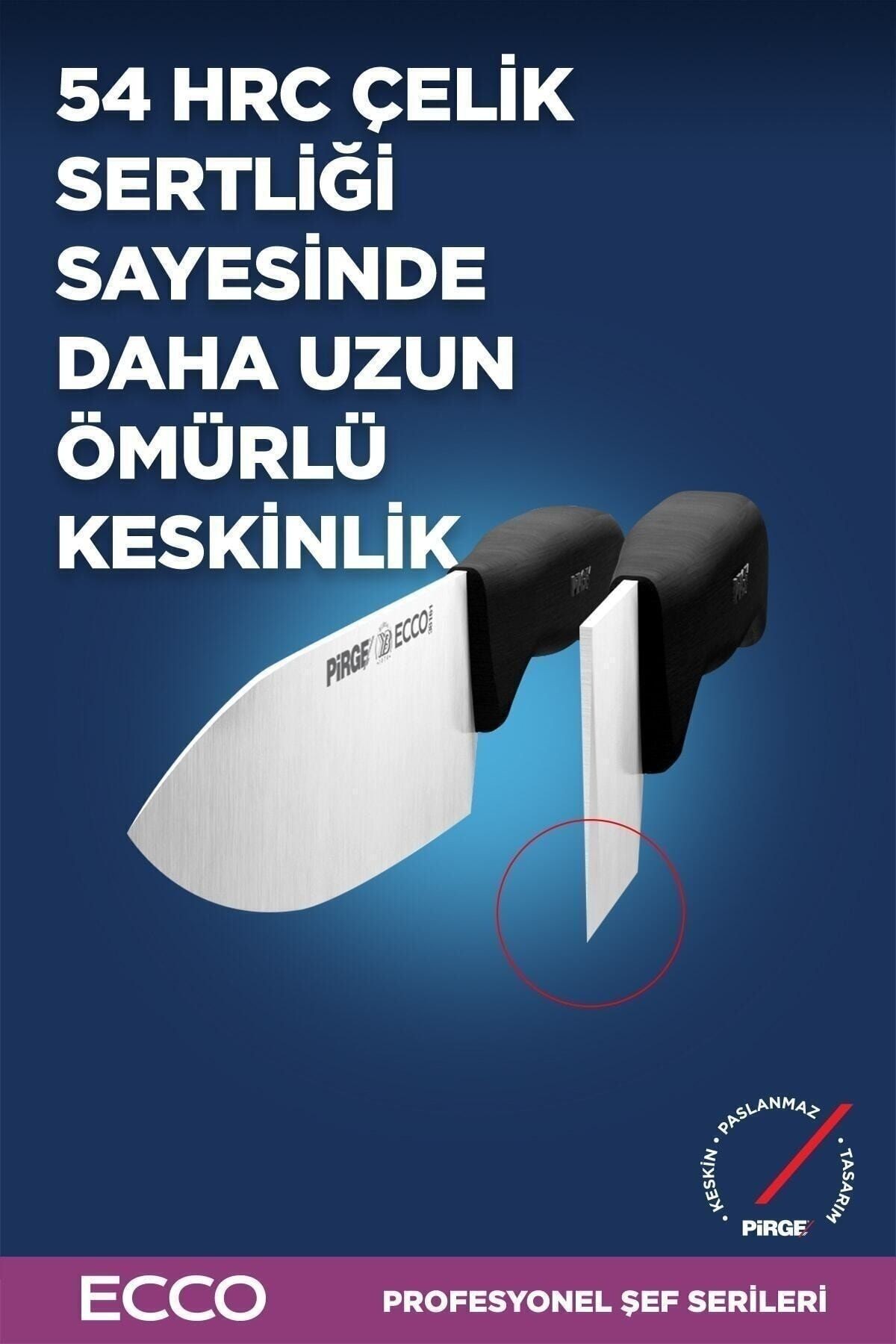 PİRGE ECCO ŞEF ÇANTALI BIÇAK SETİ 6 PARÇA SİYAH 35194
