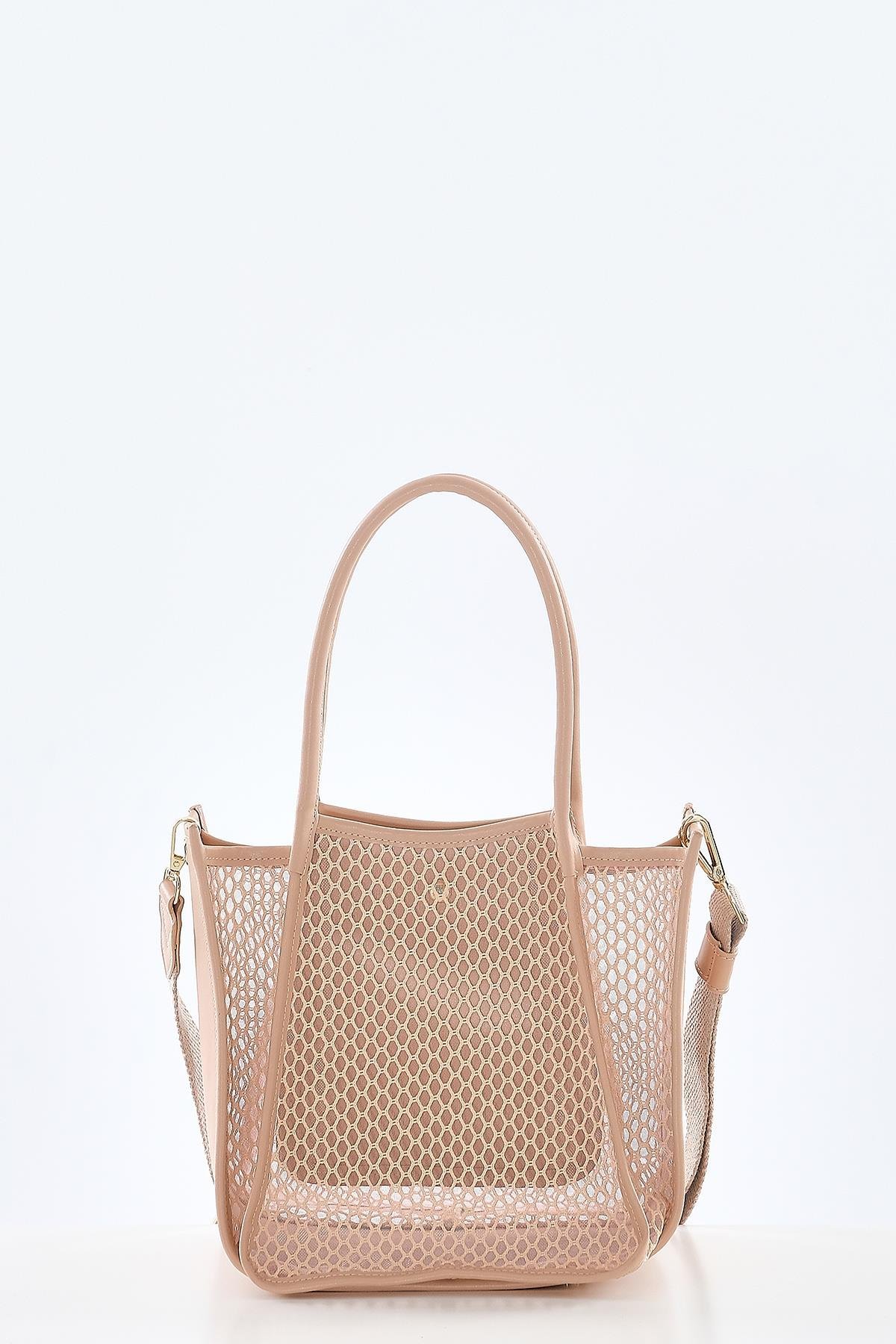 Örgü Desenli, Metal Logolu, Kadın Çanta