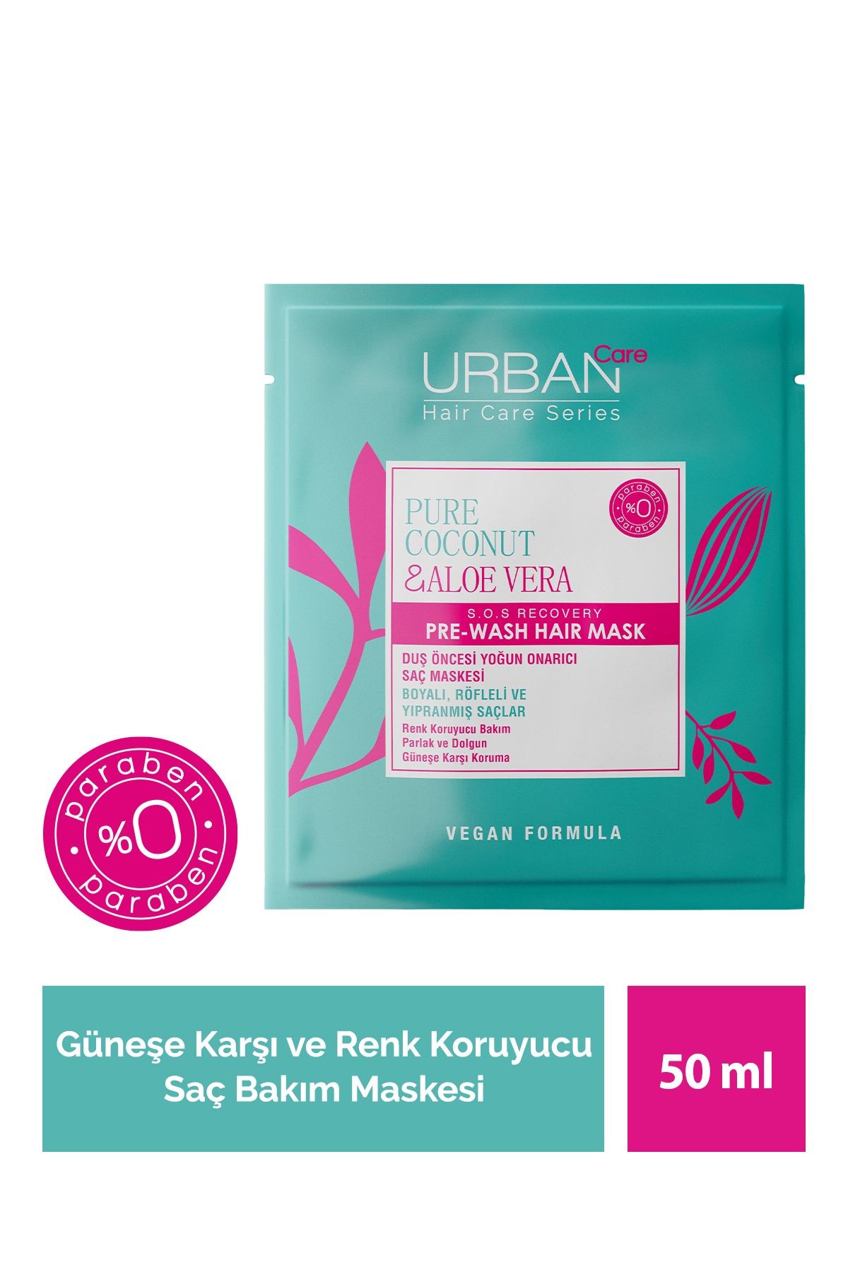 Urban Care Saç Maskesi 50 Ml Sachet Pure Coconut ve Aloe Vera*24