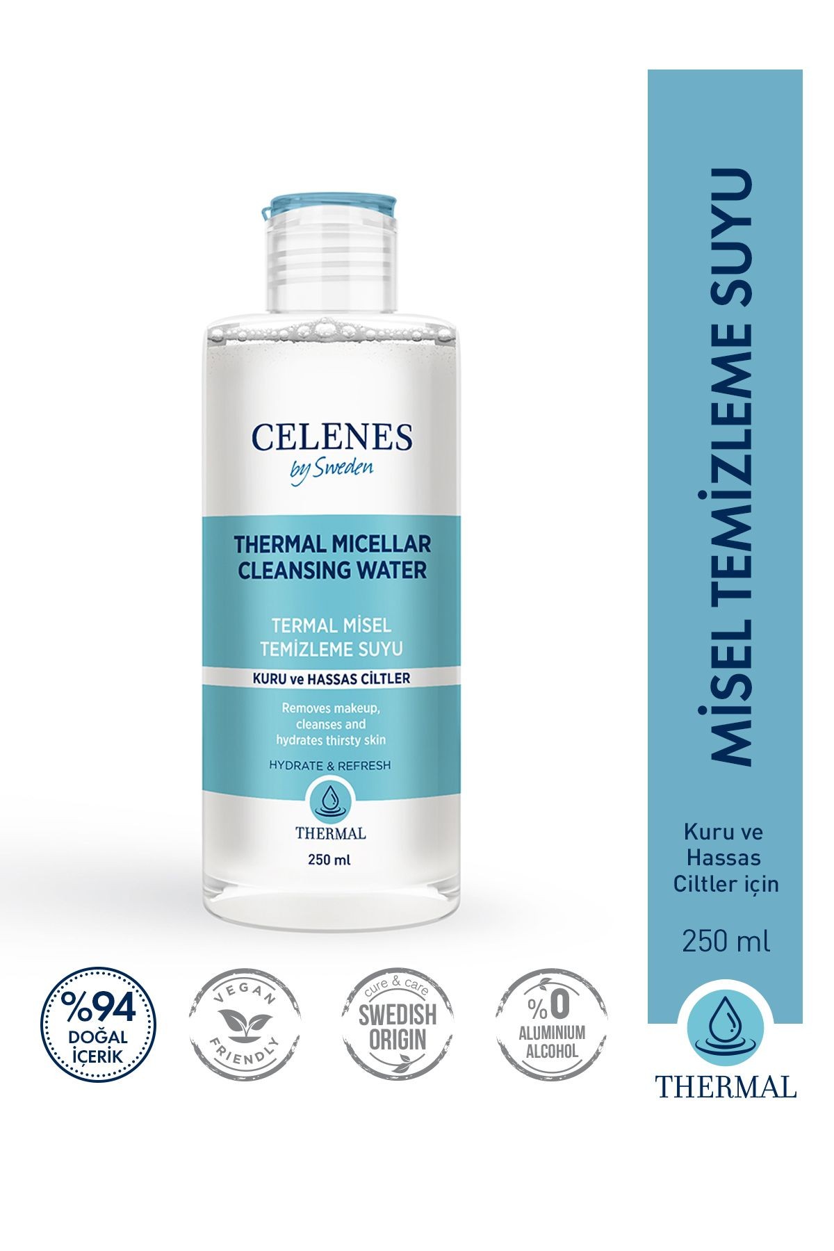 Celenes Thermal Temizleme Suyu 250 Ml Misel Kuru/Hassas Ciltler *36