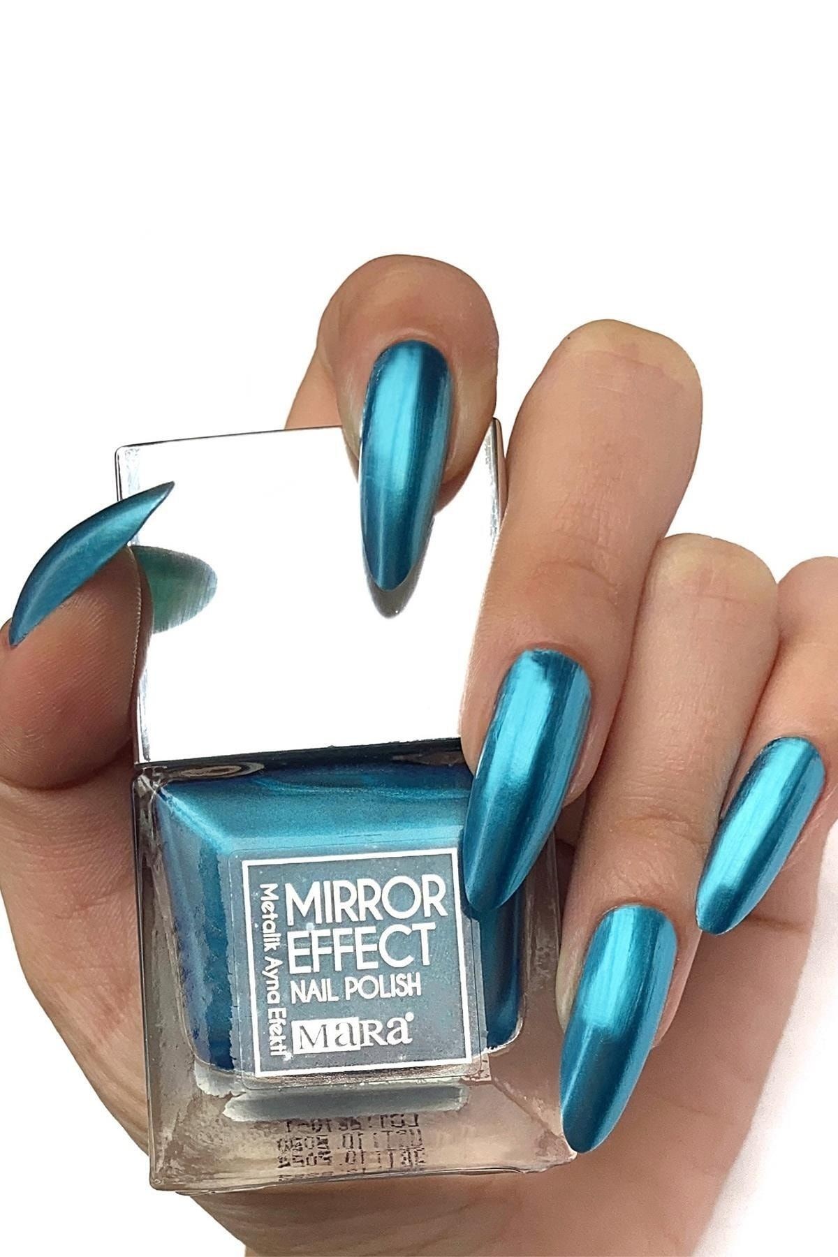 Mara Yeni Mirror Effect Nail Polish 15 ml - Blue*48
