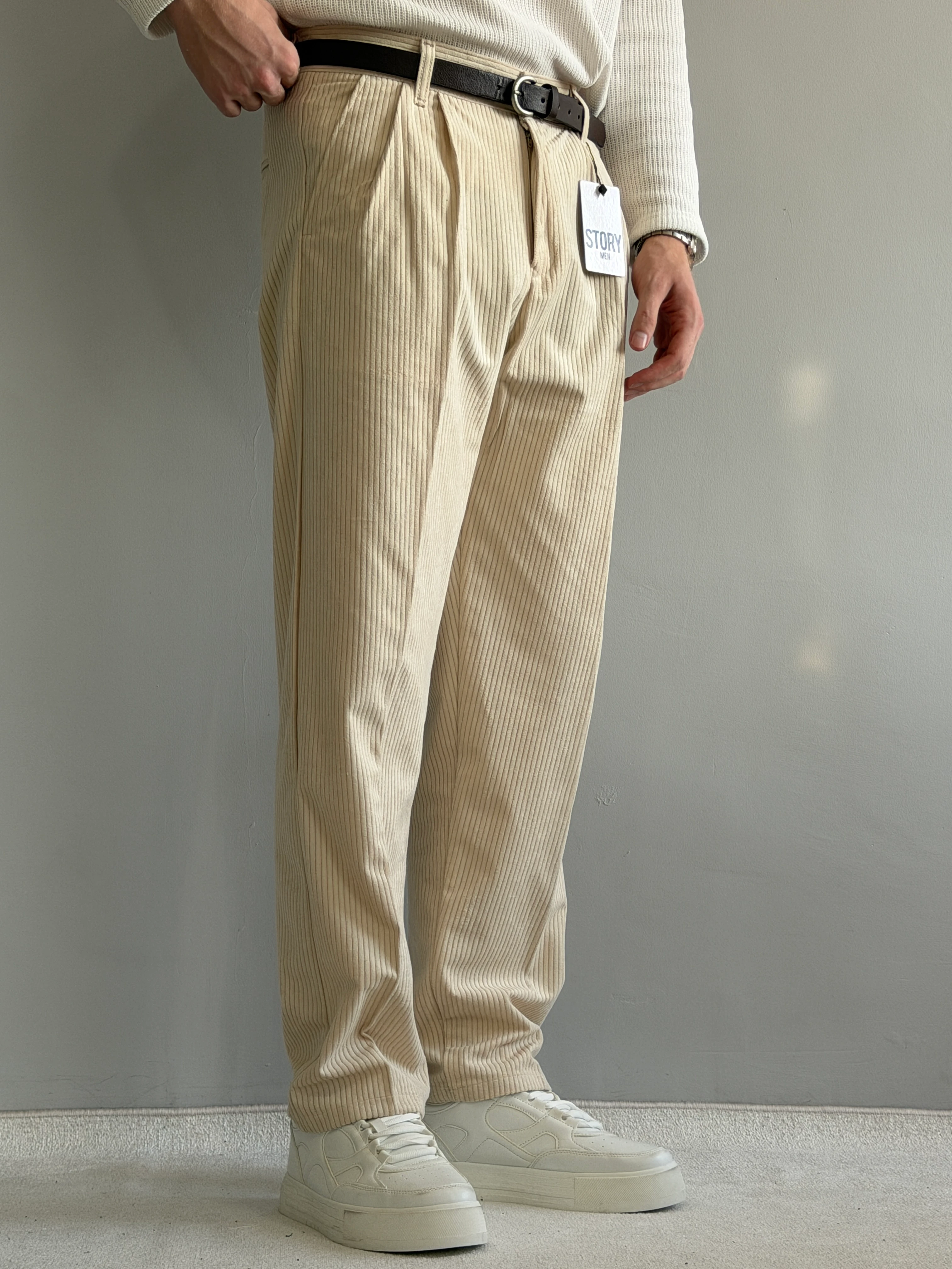 Prime Old Money Baggy Kalıp Kadife Pantolon - P111