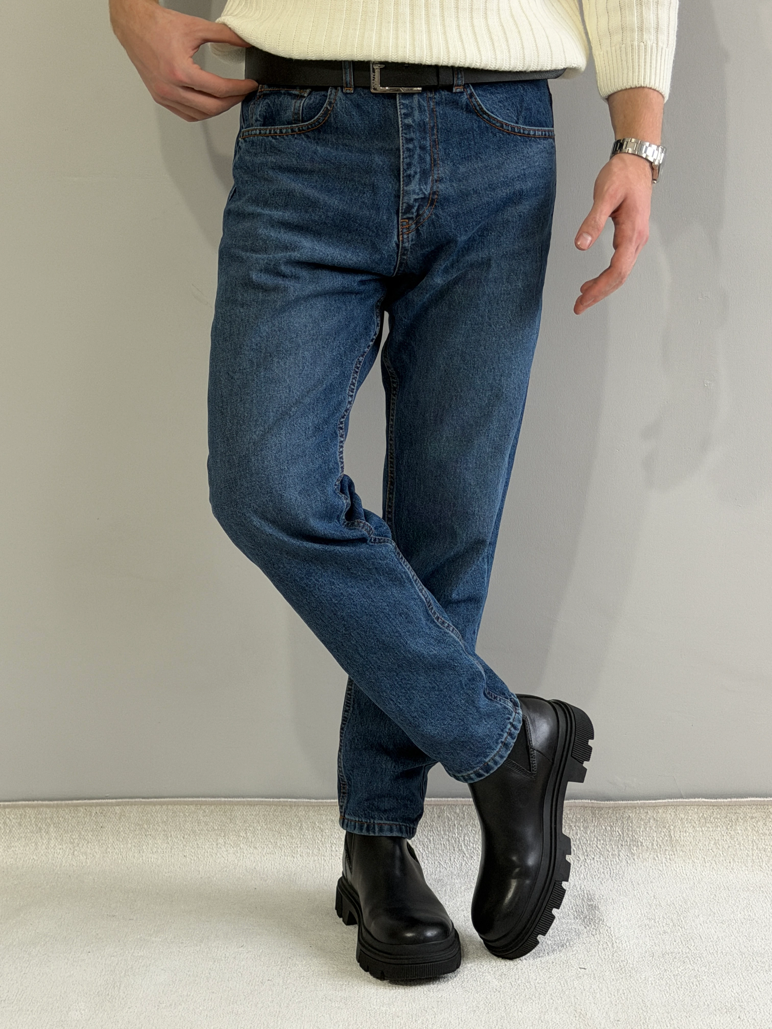 Kemer Hediyeli Exclusive Boyfriend Kalıp Kot Pantolon - P194