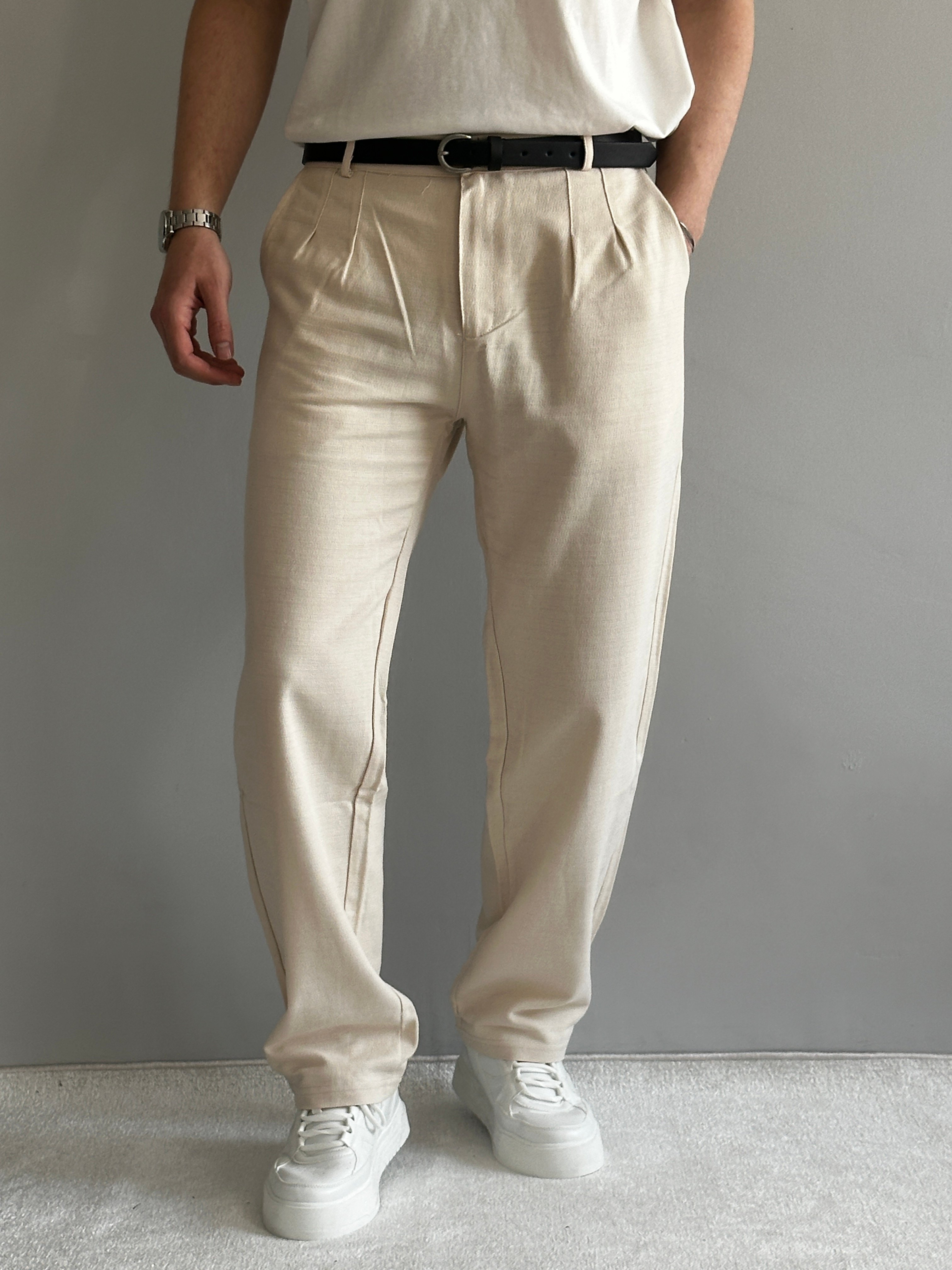 Prime Old Money Keten Kumaş Yüksek Kalite Baggy Kalıp  Pantolon