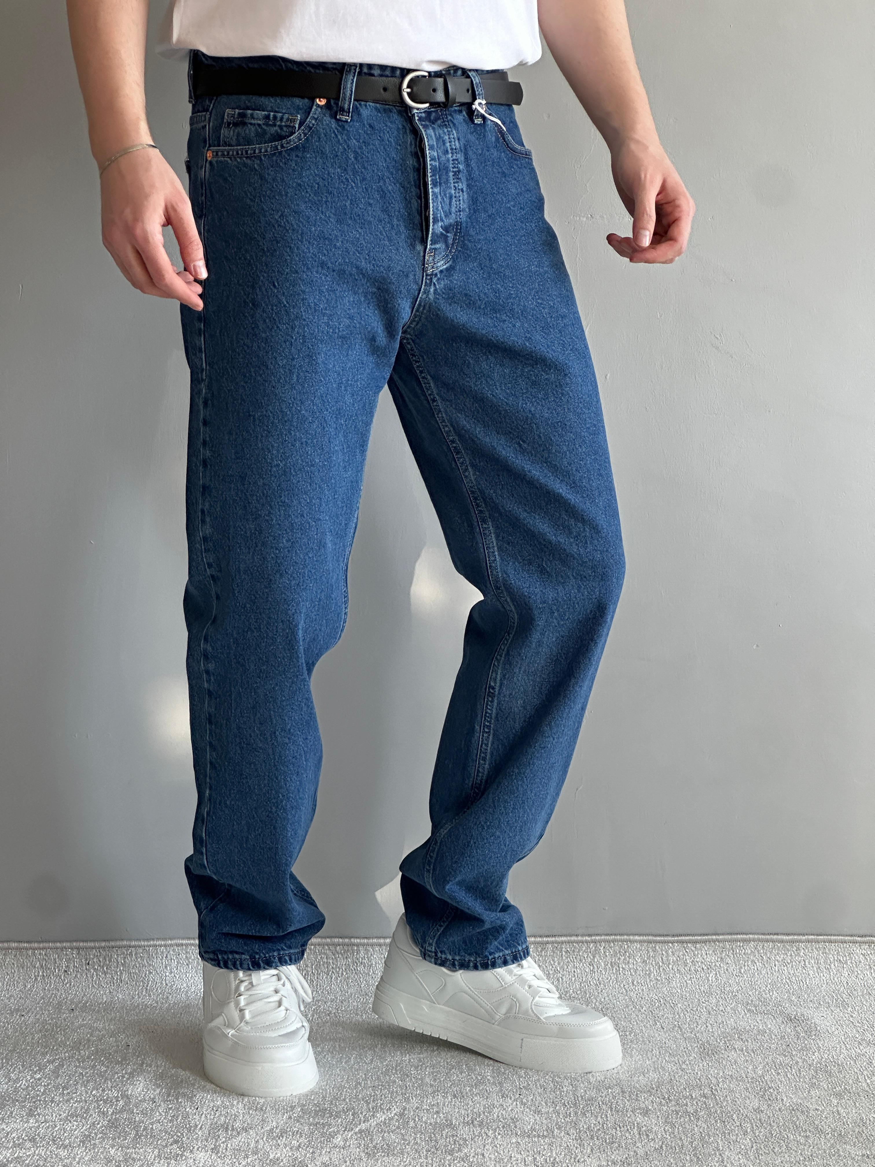 Erkek Prime Baggy Kalıp Kot Pantolon Jeans - Koyu Mavi