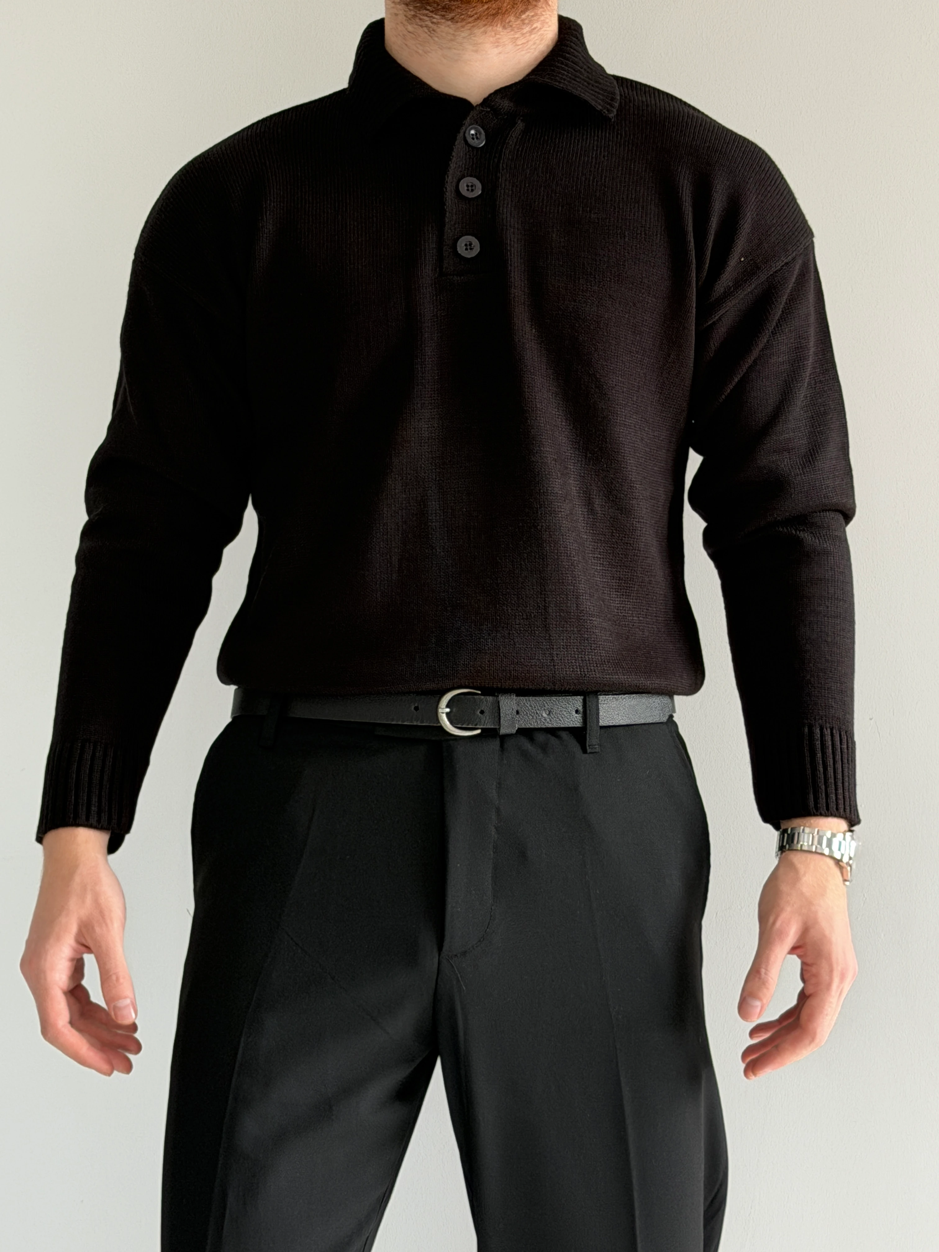 Prime Old Money Exclusive Polo Yaka Basic Triko Kazak - P157