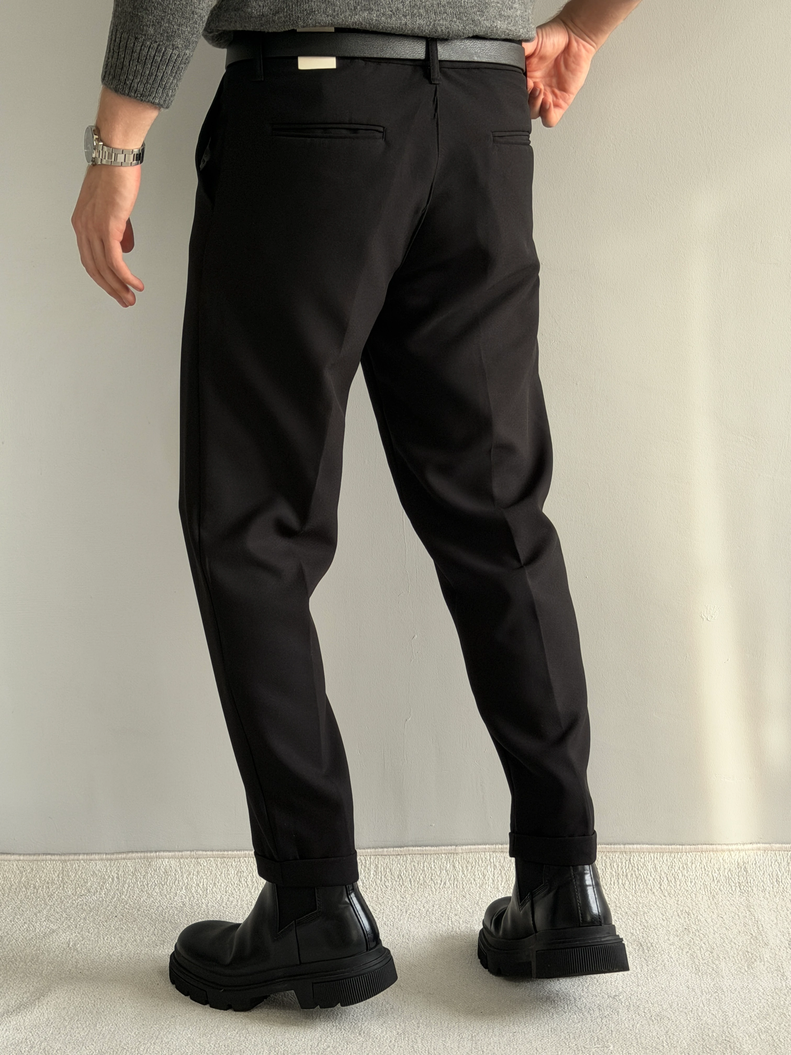 Prime Old Money Kalın Kumaş Duble Paça Rahat Kalıp Kumaş Pantolon - P174