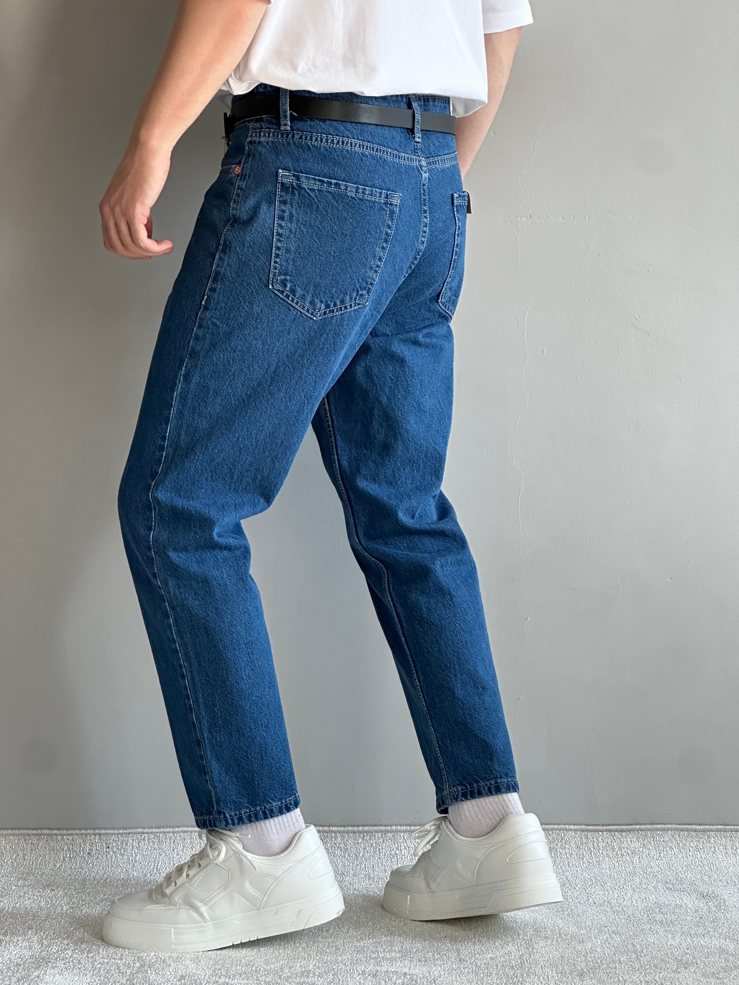 Erkek Prime Boyfriend Kalıp Kot Pantolon Jeans - Koyu Mavi