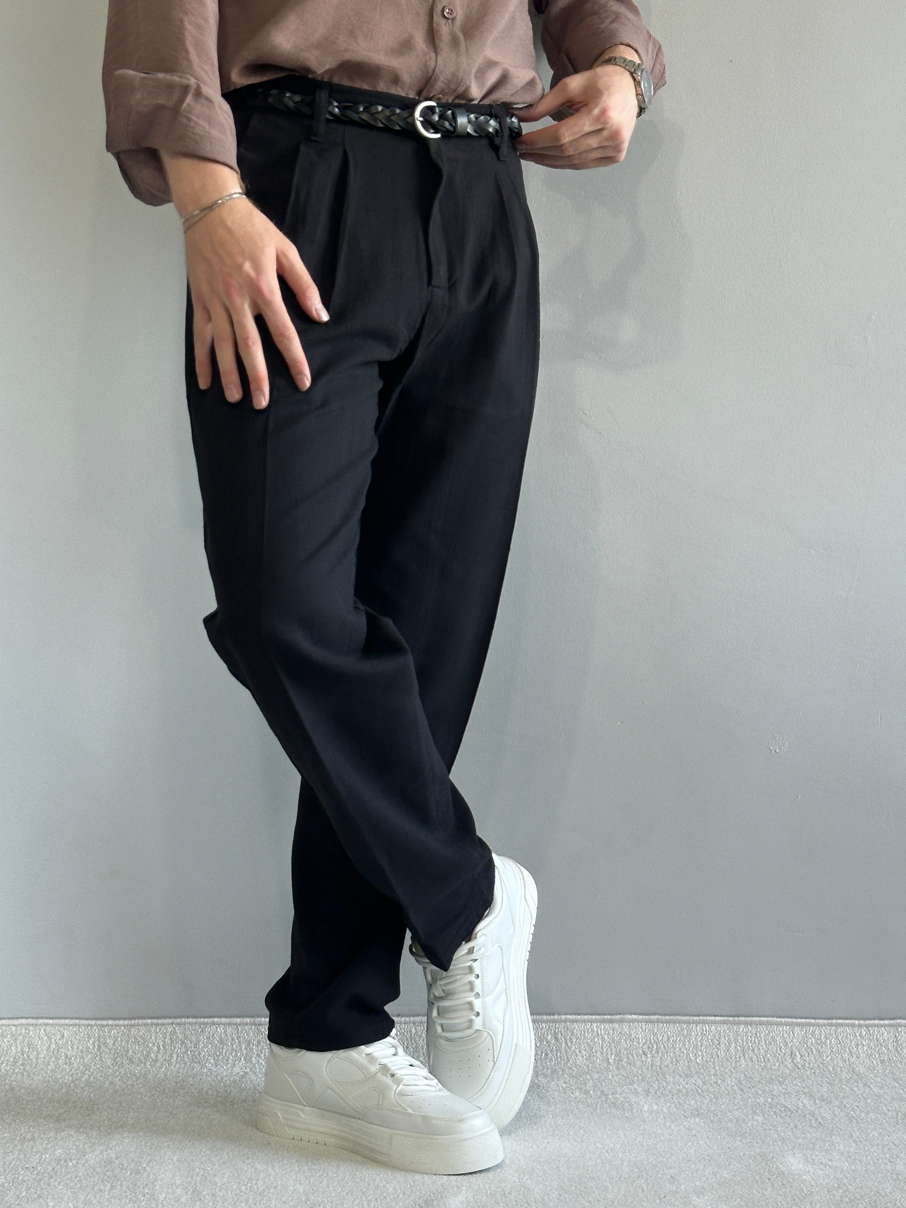 Prime Old Money Ham Keten Premium Baggy Kalıp Pantolon