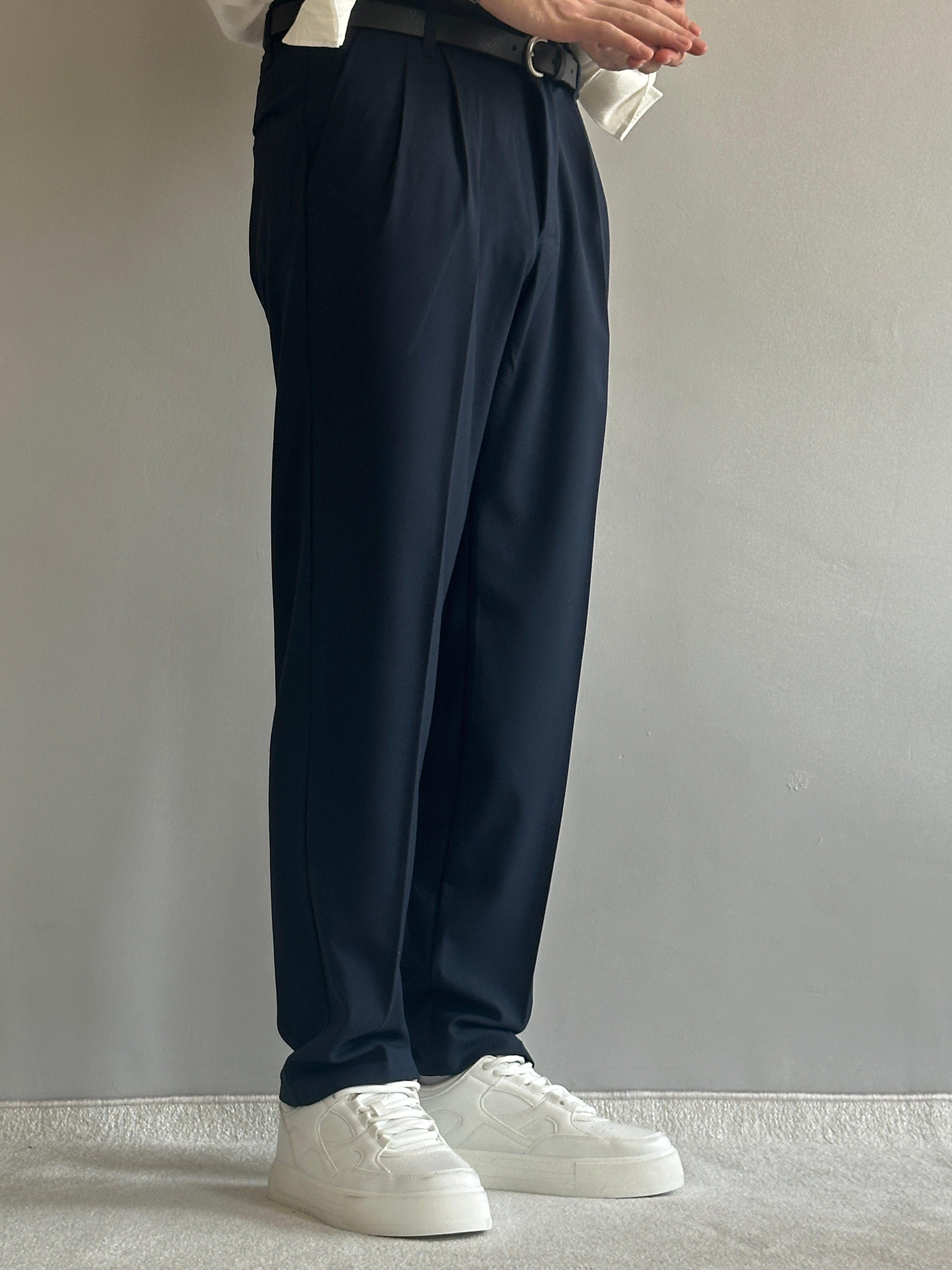 Erkek Prime Baggy Kalıp Beli Lastikli Pileli Kumaş Pantolon