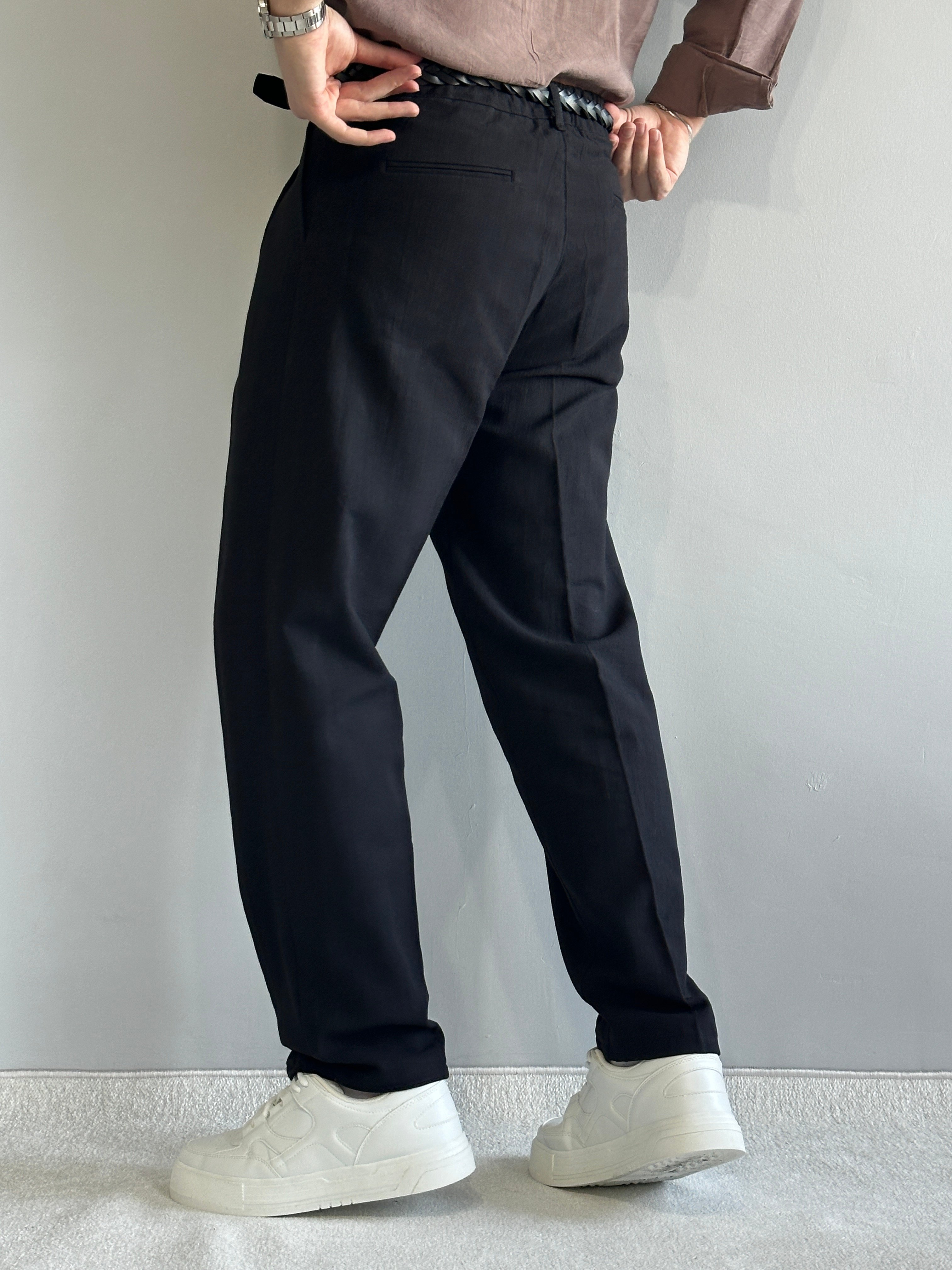 Prime Old Money Ham Keten Premium Baggy Kalıp Pantolon
