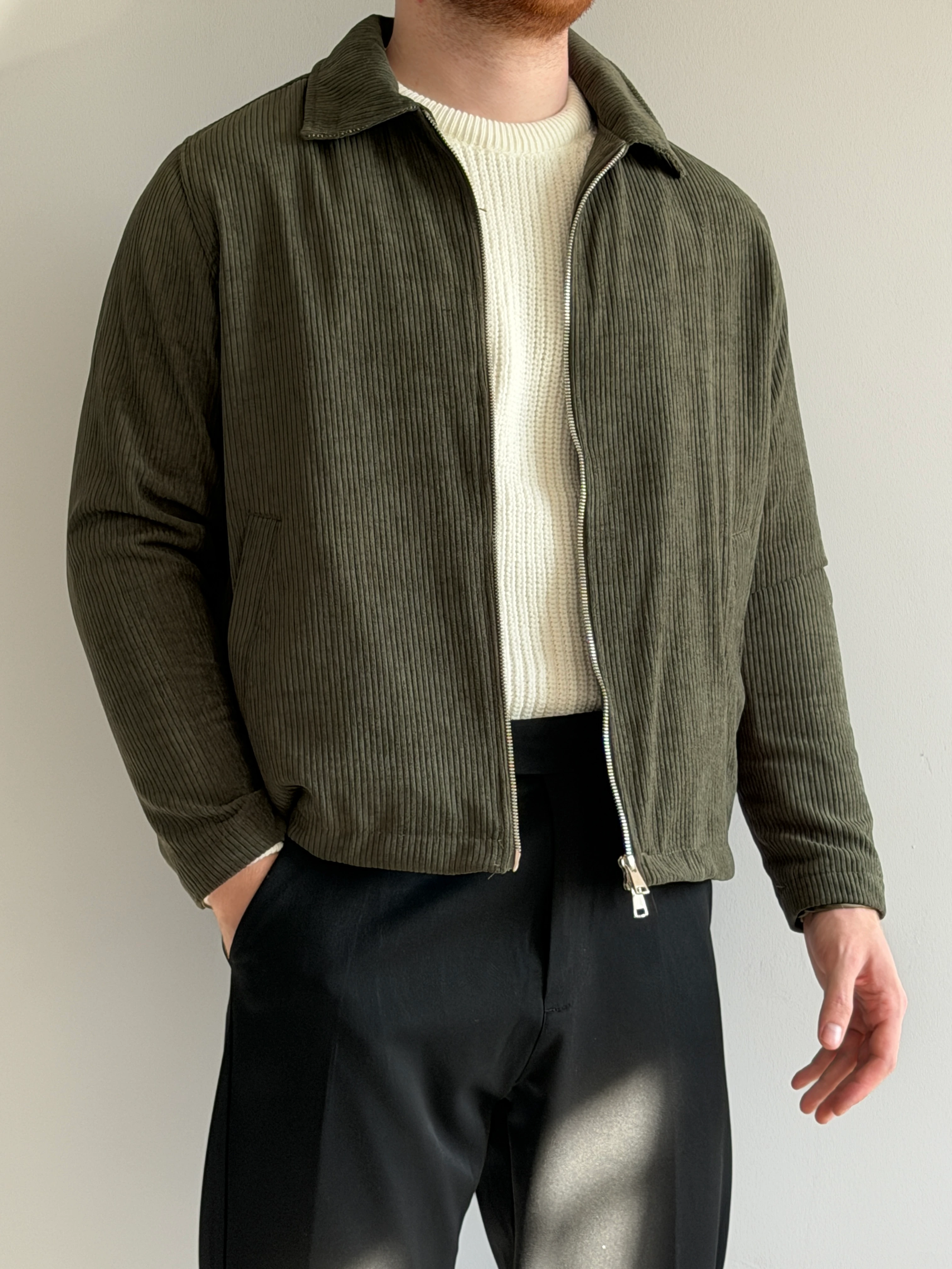 Prime Old Money Premium Fitilli Ceket - P169 - Haki