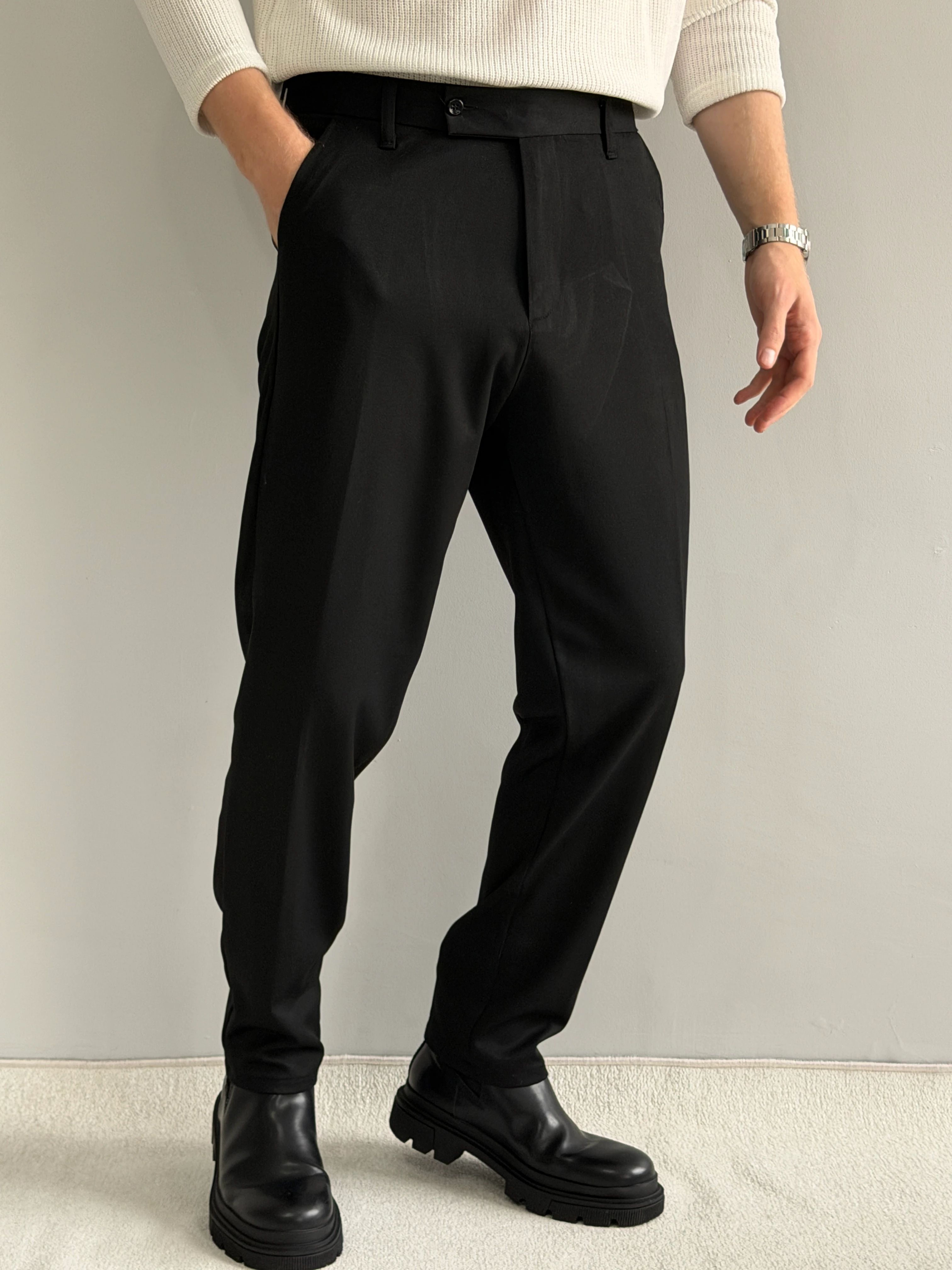 Prime Old Money Kalın Gabardin Kumaş Regular Kalıp Pantolon - P162