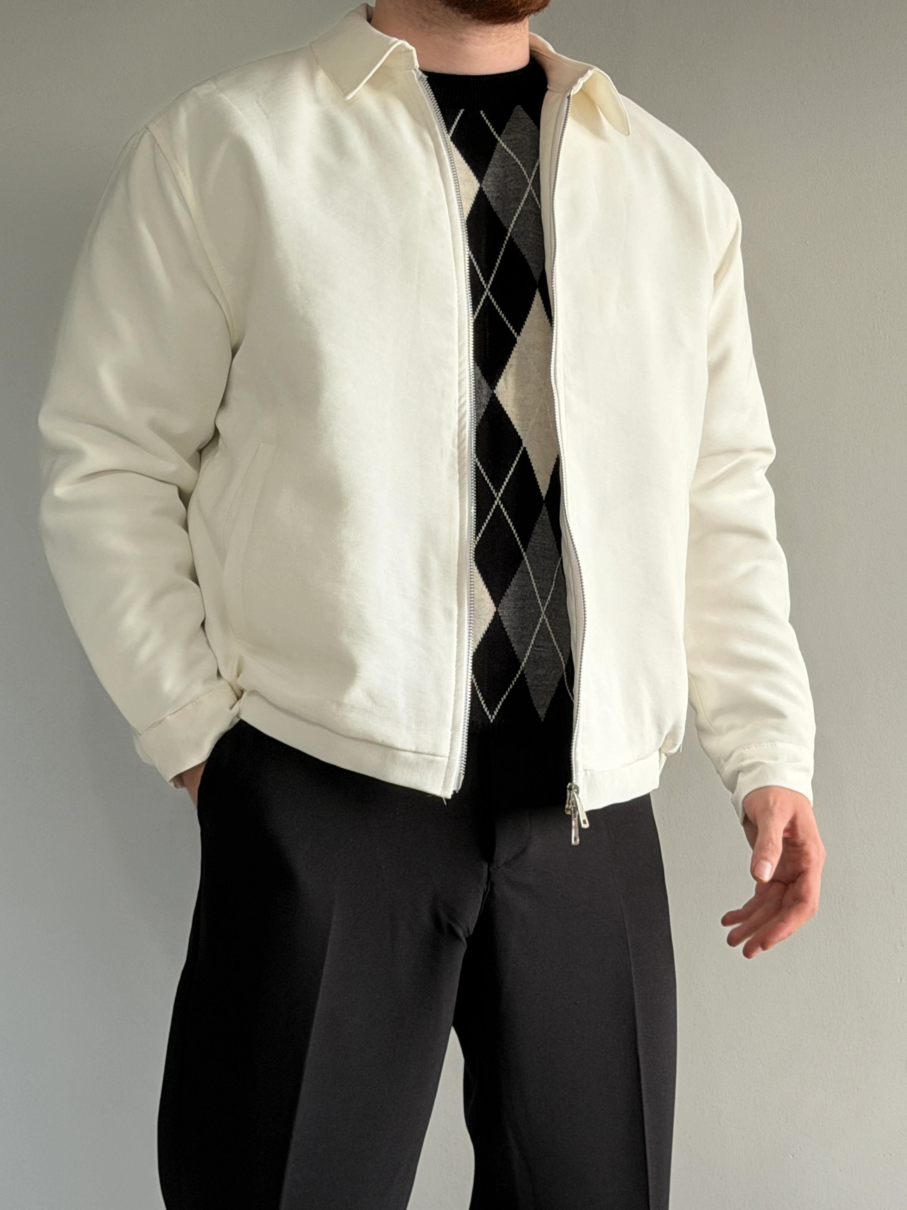 Prime Old Money Exclusive Yüksek Gramajlı Modal Kumaş Kalın Mont - P152 - Ekru