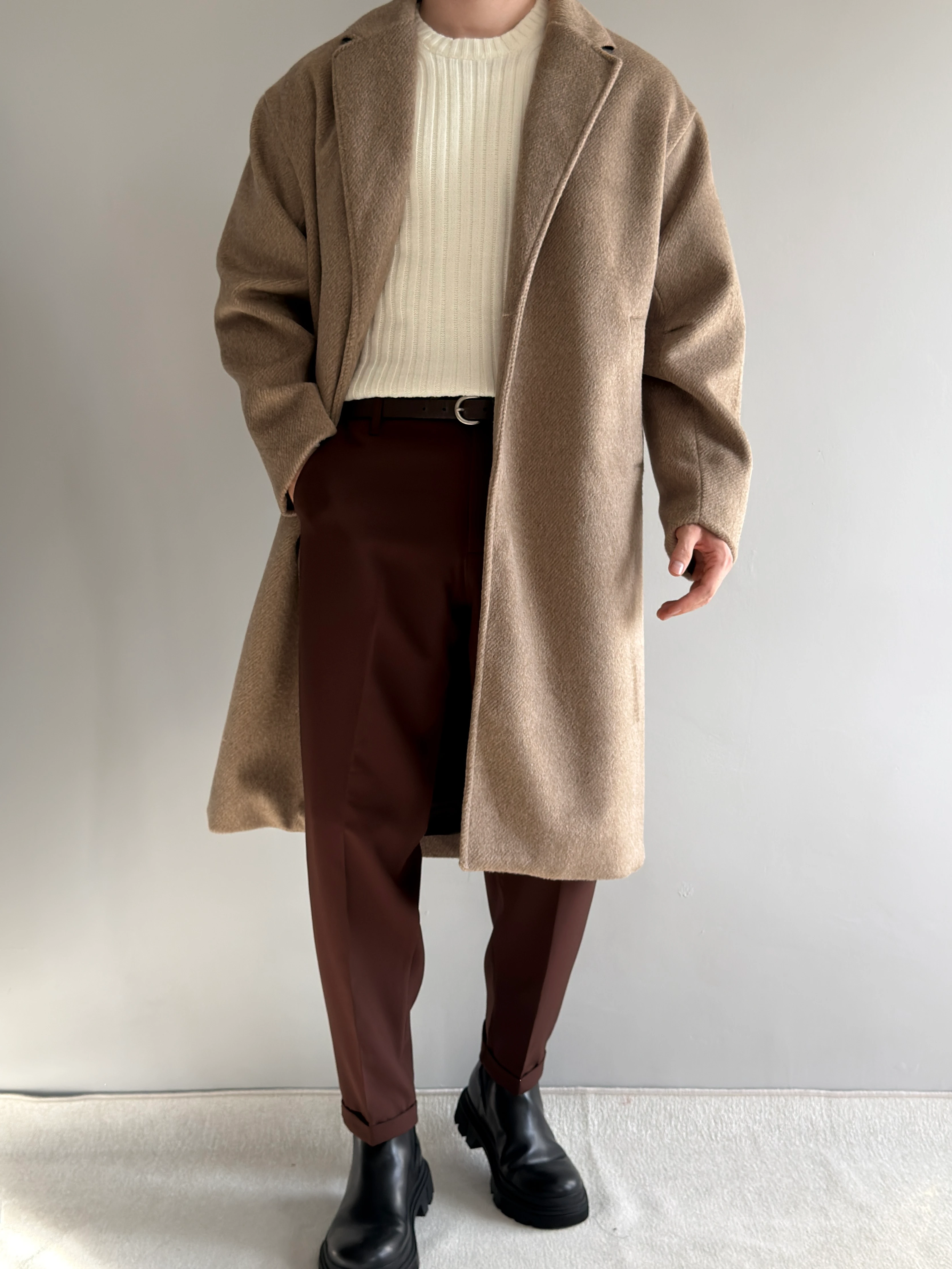 Prime Old Money Exlusive Oversize Kalıp Kaban - P183 - Camel