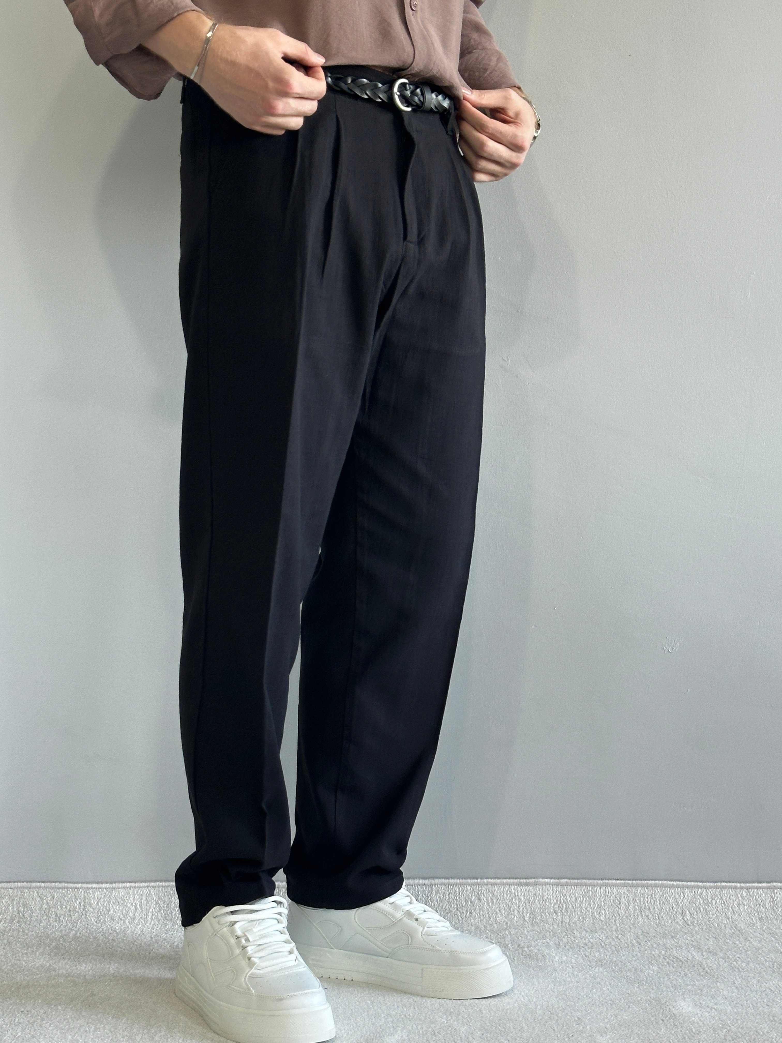Prime Old Money Ham Keten Premium Baggy Kalıp Pantolon