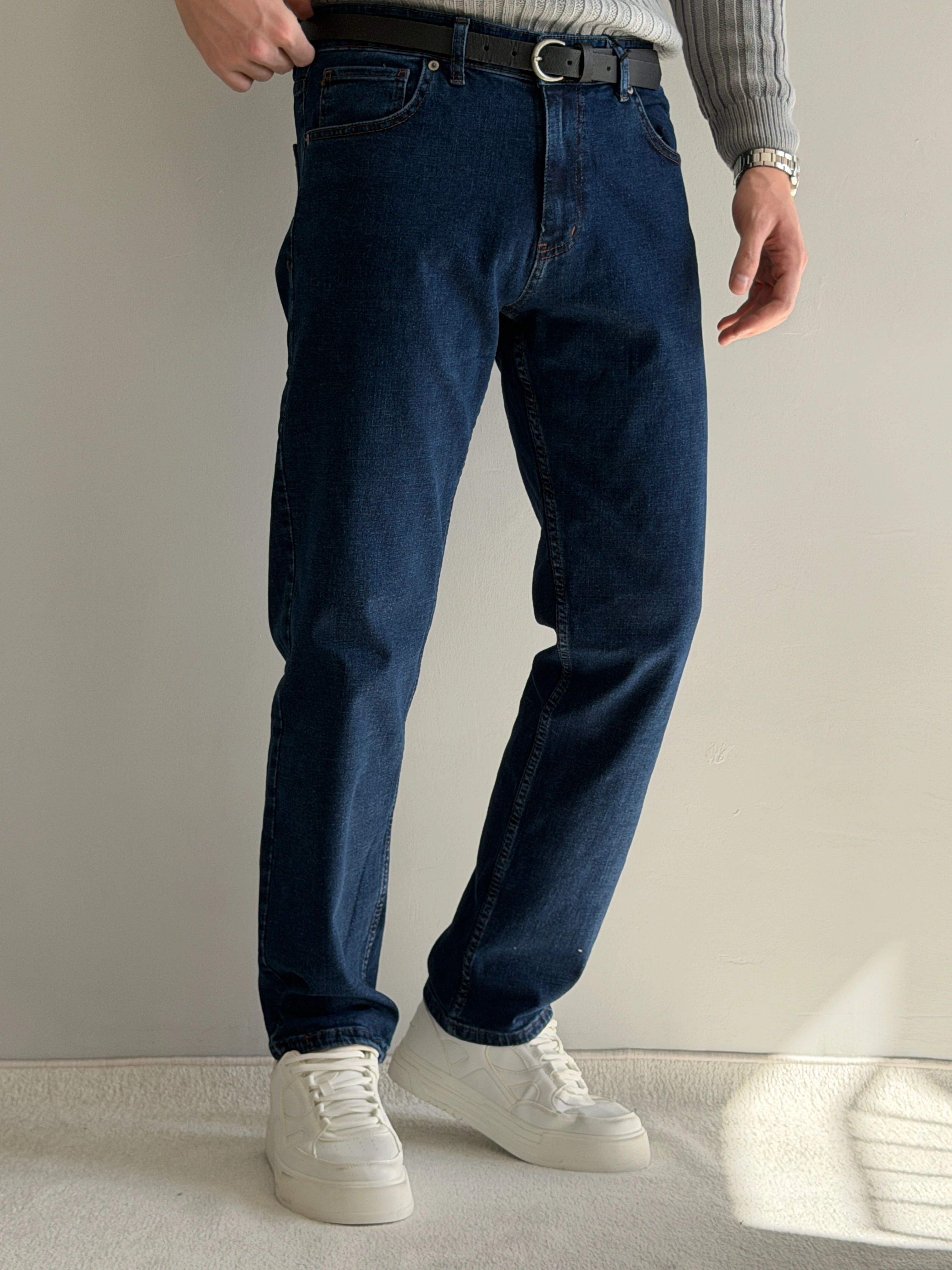 Prime Yüksek Kalite Regular Kalıp Likralı Kot Pantolon - P147 - Mavi