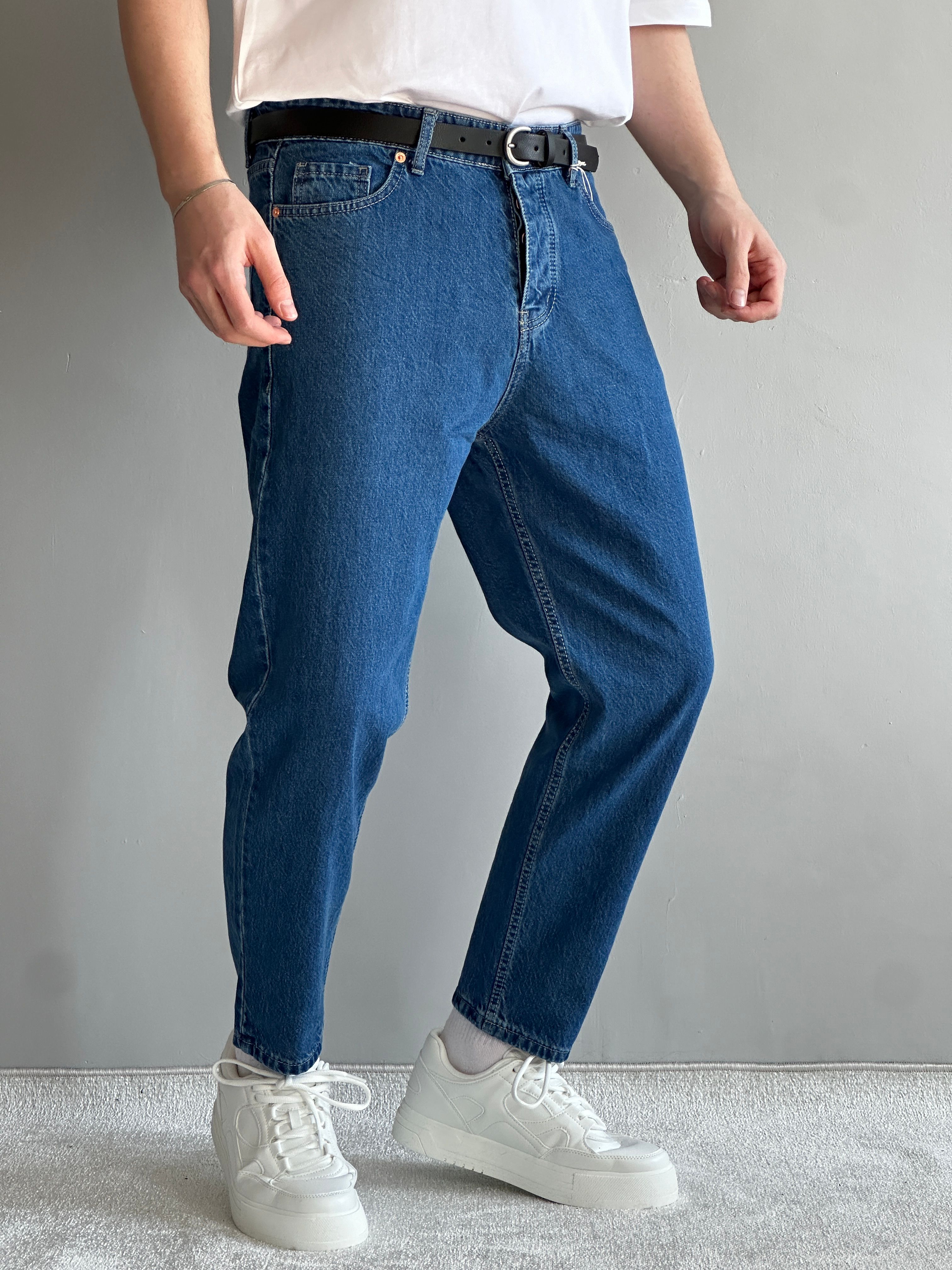 Erkek Prime Boyfriend Kalıp Kot Pantolon Jeans - Koyu Mavi