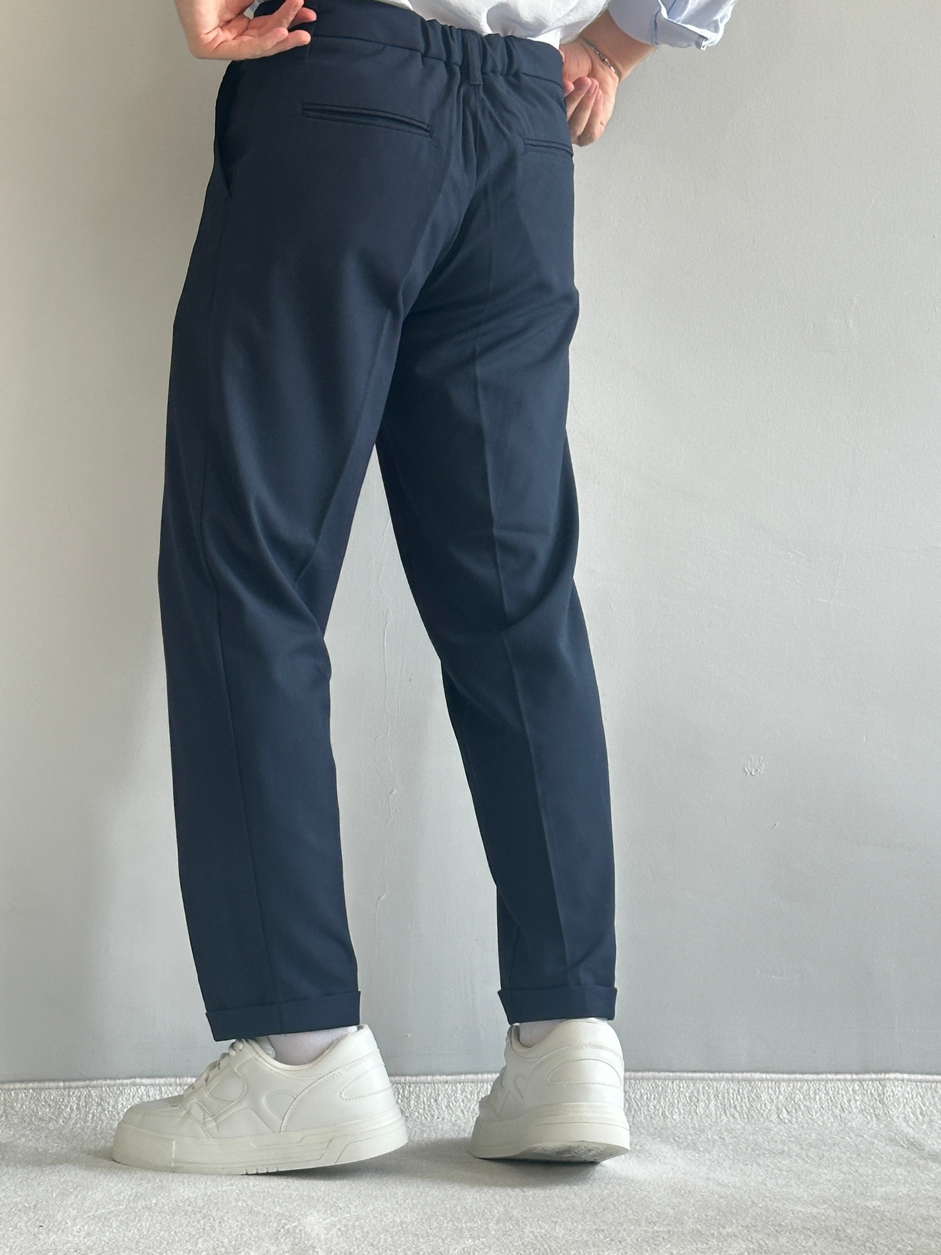 Erkek Prime Duble Paça Beli Lastikli Regular Kalıp Pantolon