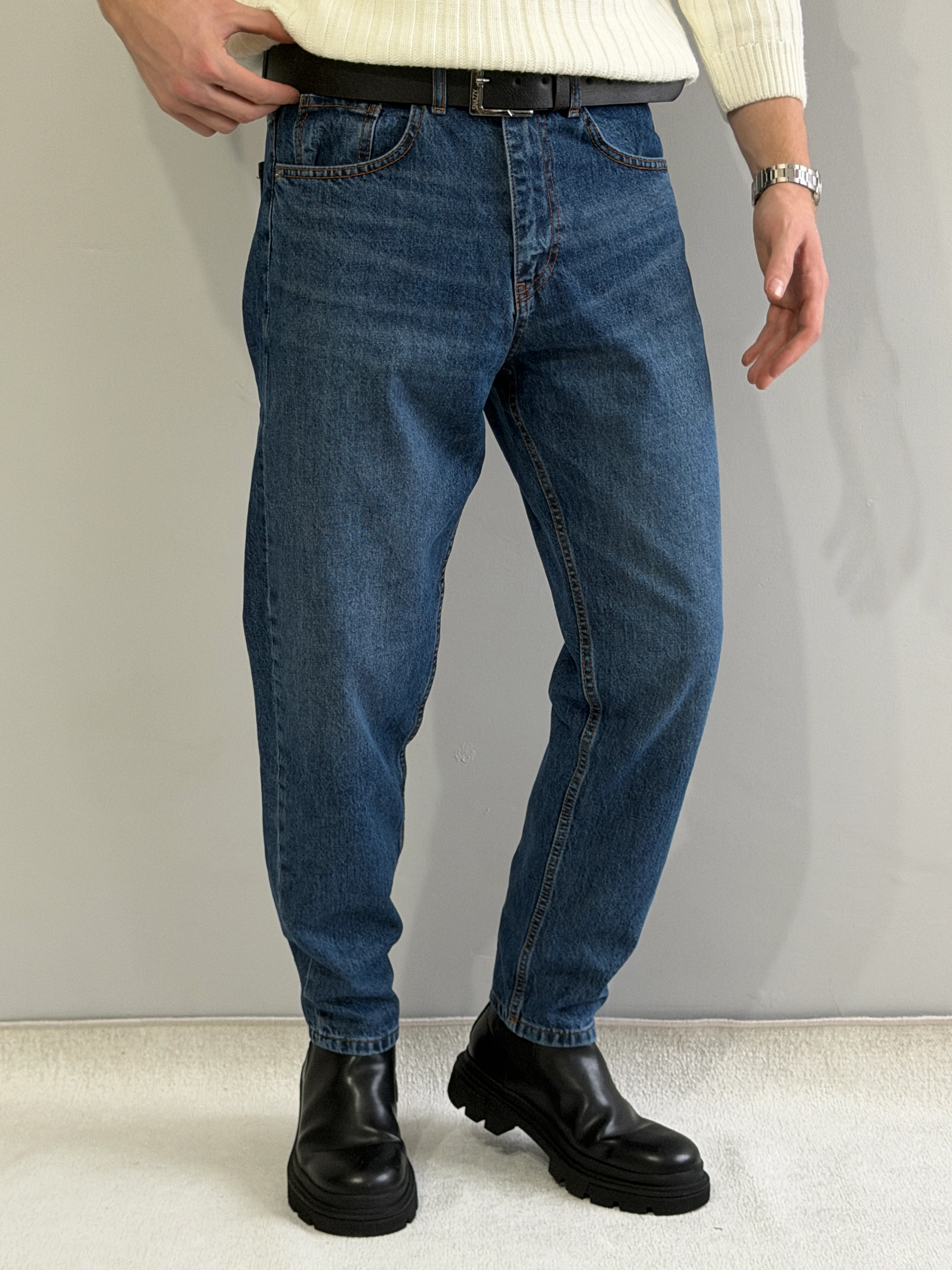 Kemer Hediyeli Exclusive Boyfriend Kalıp Kot Pantolon - P194