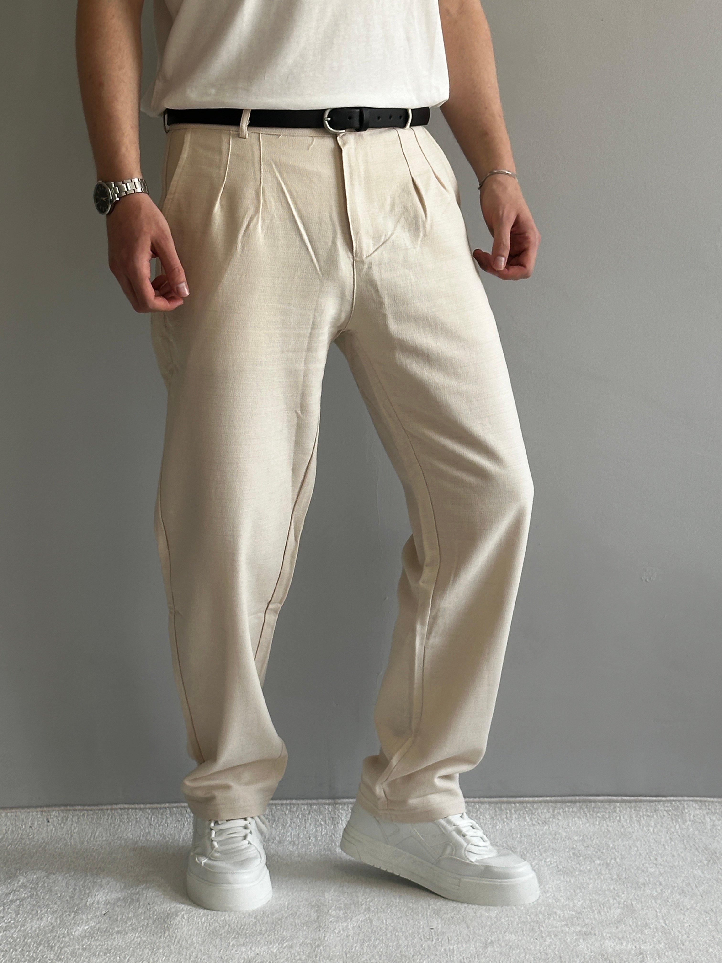 Prime Old Money Keten Kumaş Yüksek Kalite Baggy Kalıp  Pantolon