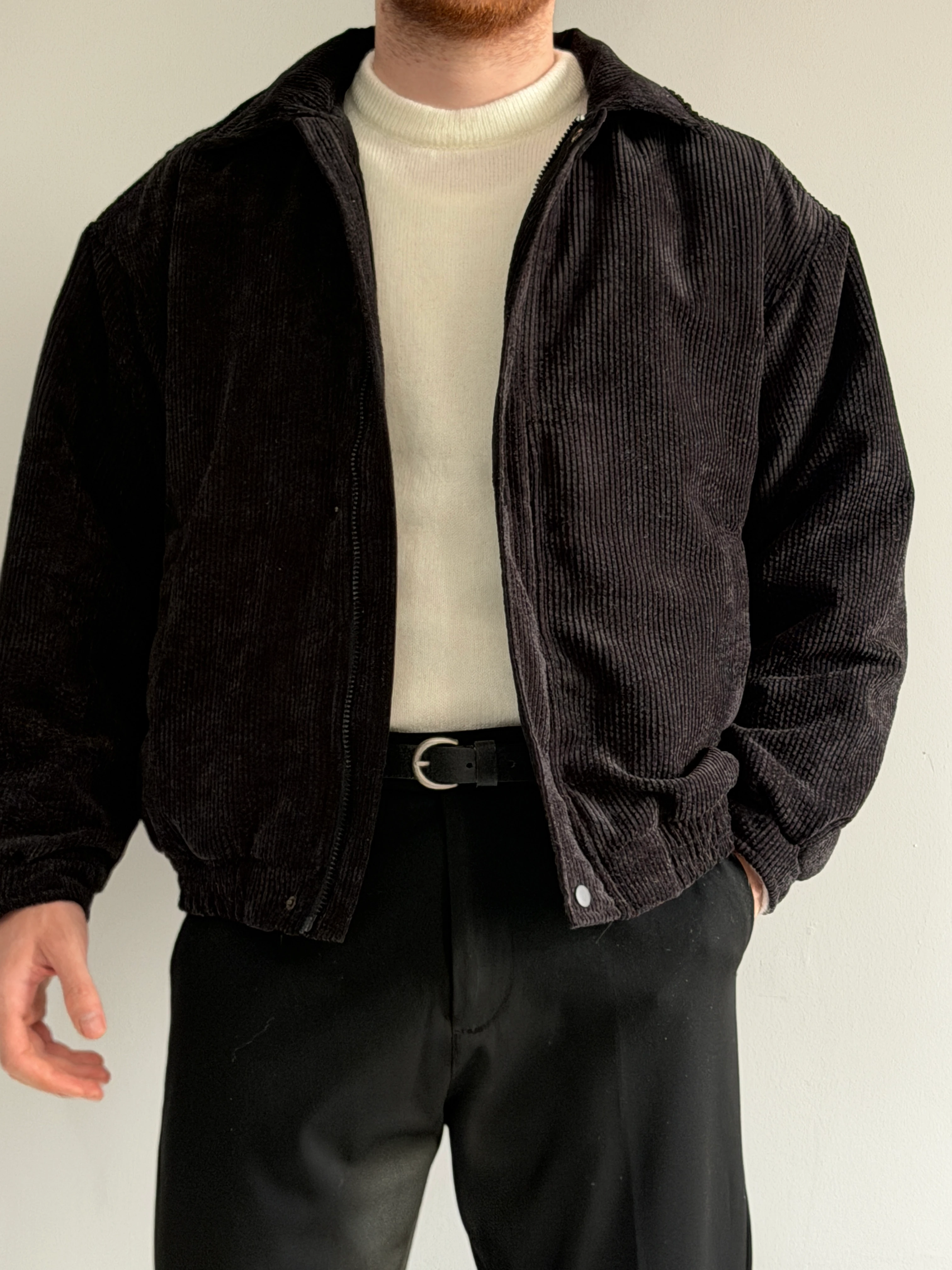 Prime Old Money Fitilli Bomber Kalıp Mont - P178 - Siyah