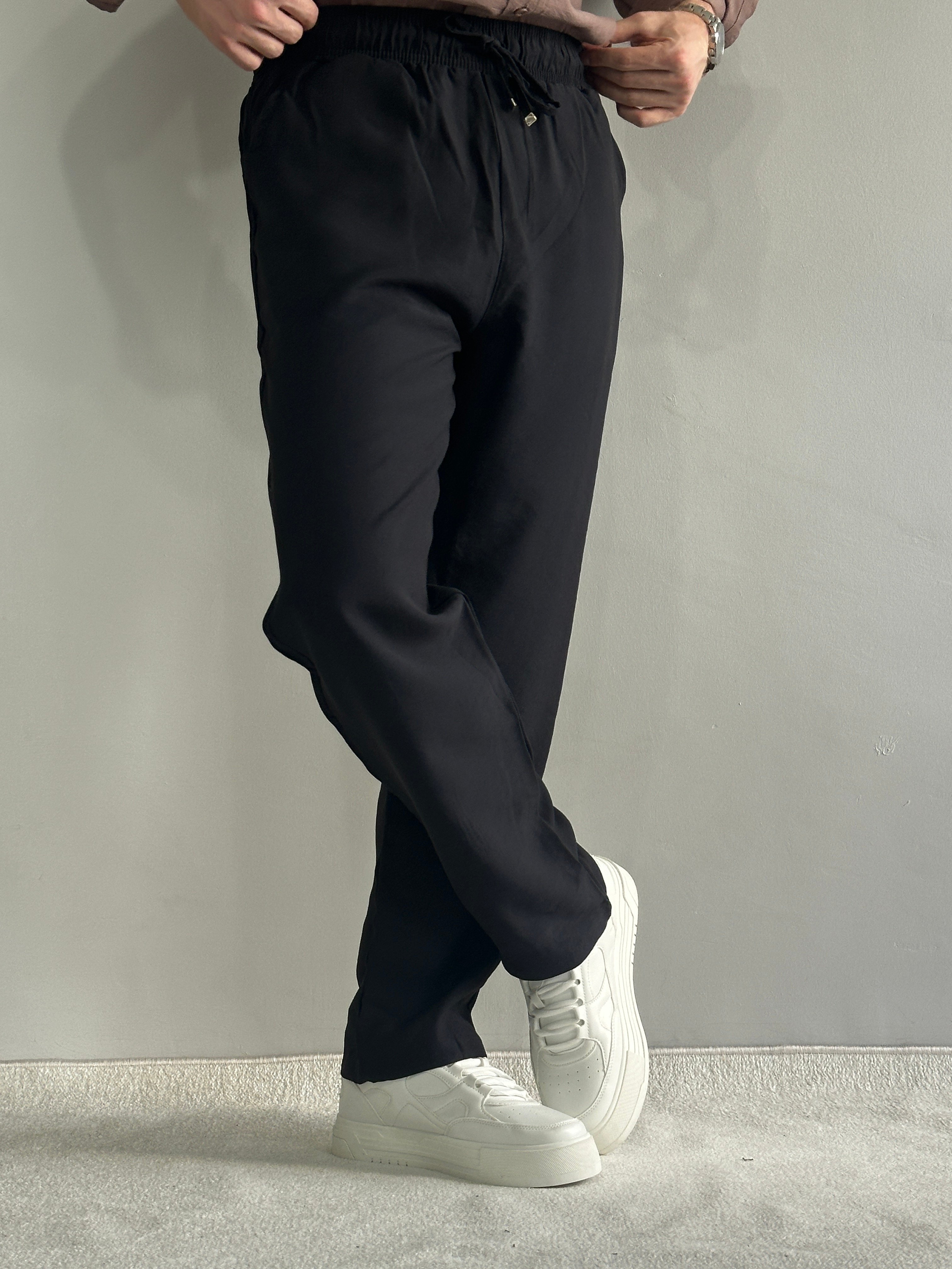 Yüksek Kalite Modal Kumaş Baggy Kalıp Pantolon