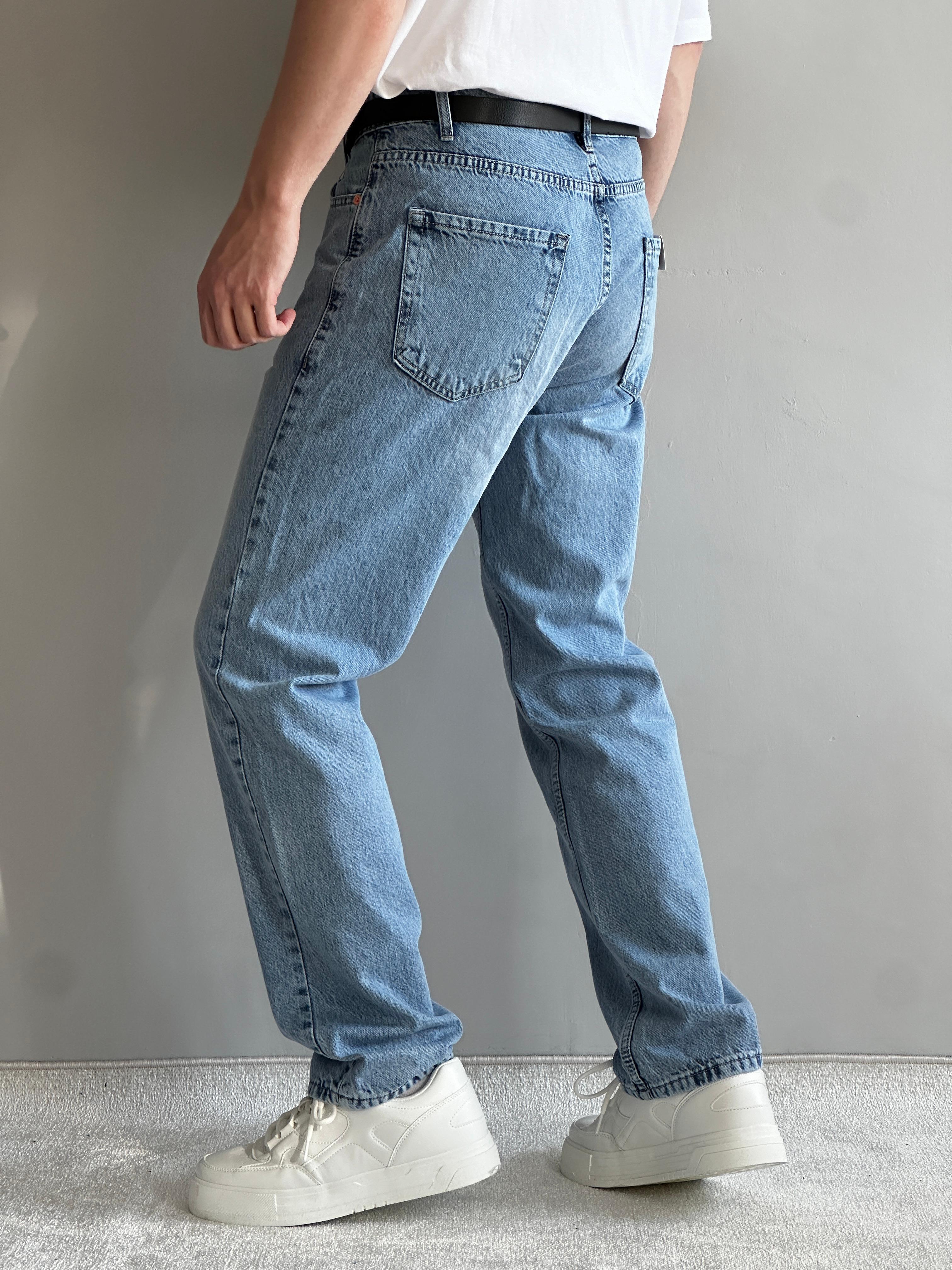 Erkek Prime Baggy Kalıp Kot Pantolon Jeans - Açık Mavi