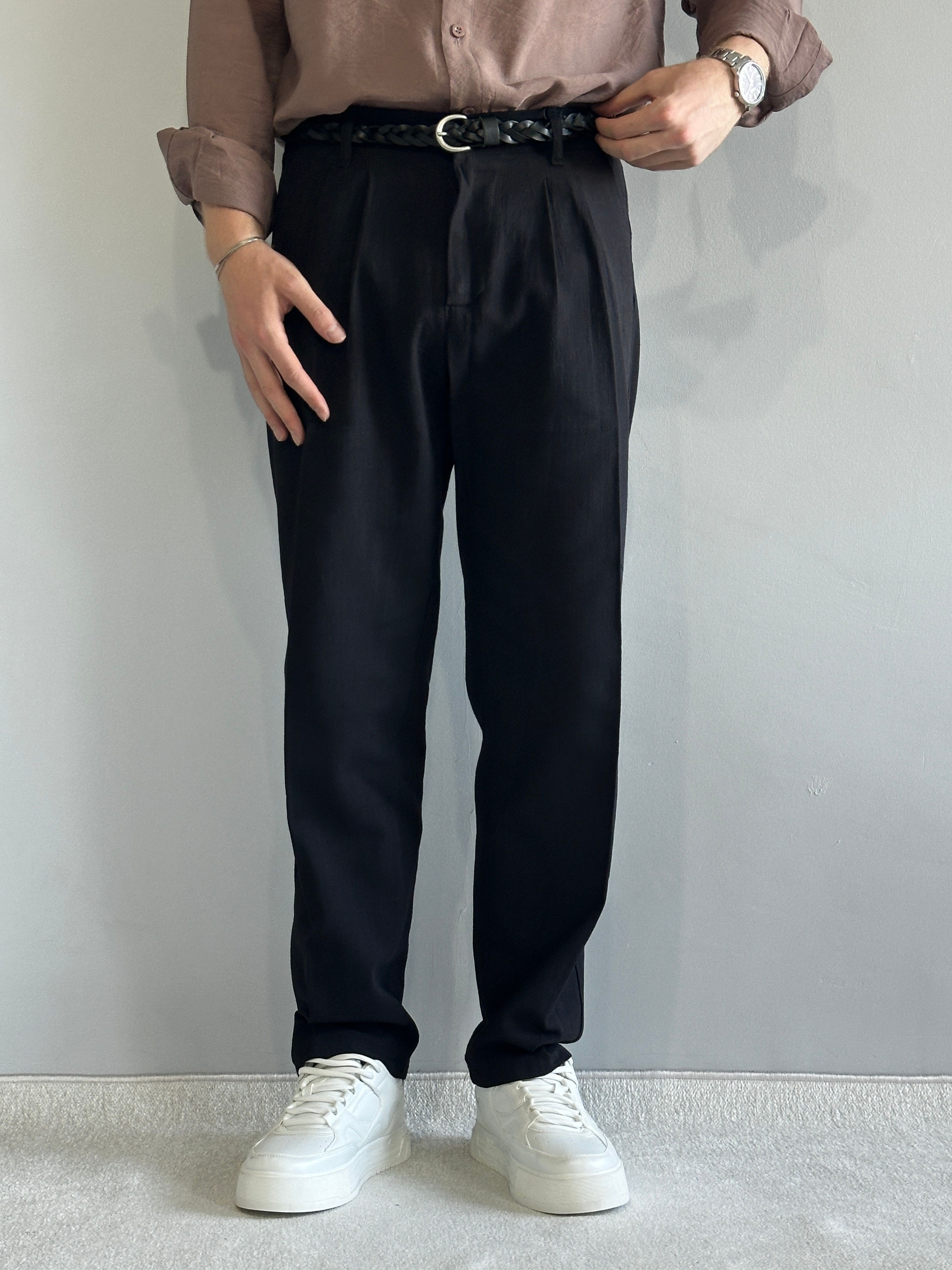 Prime Old Money Ham Keten Premium Baggy Kalıp Pantolon