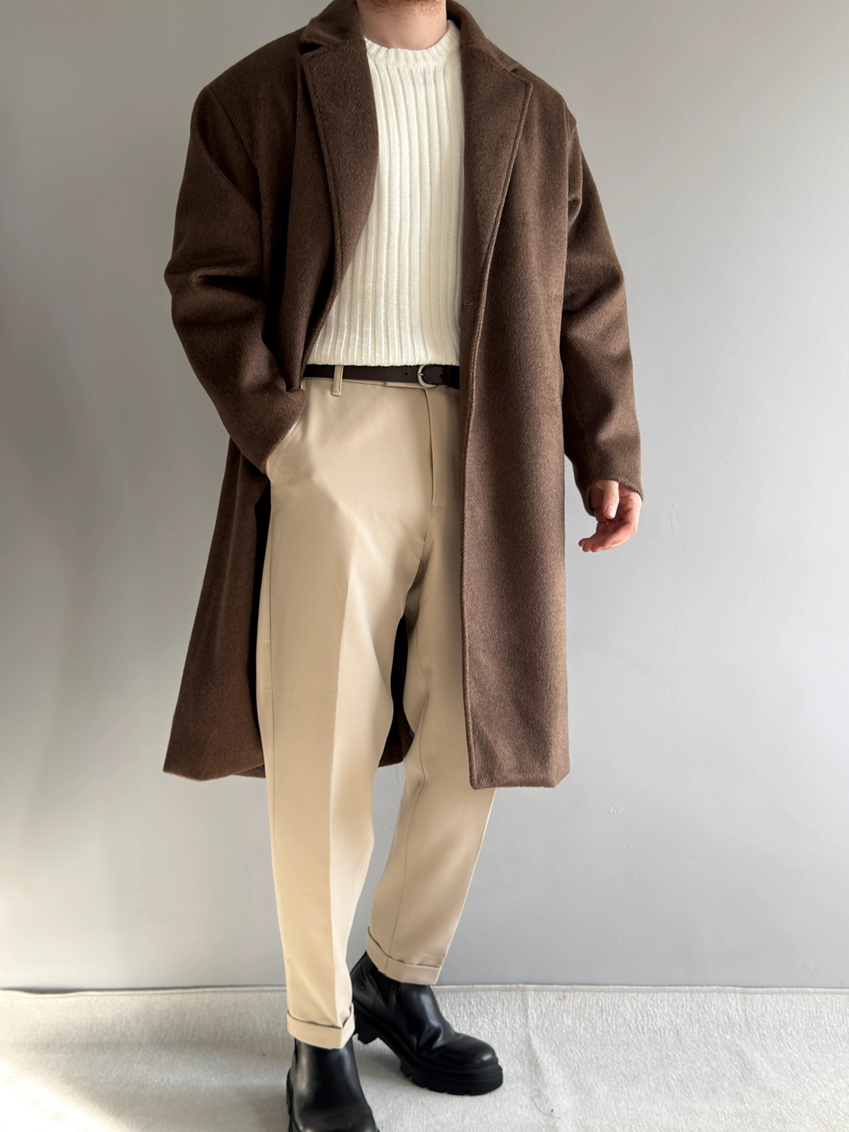 Prime Old Money Exlusive Oversize Kalıp Kaban - P183 - Kahverengi