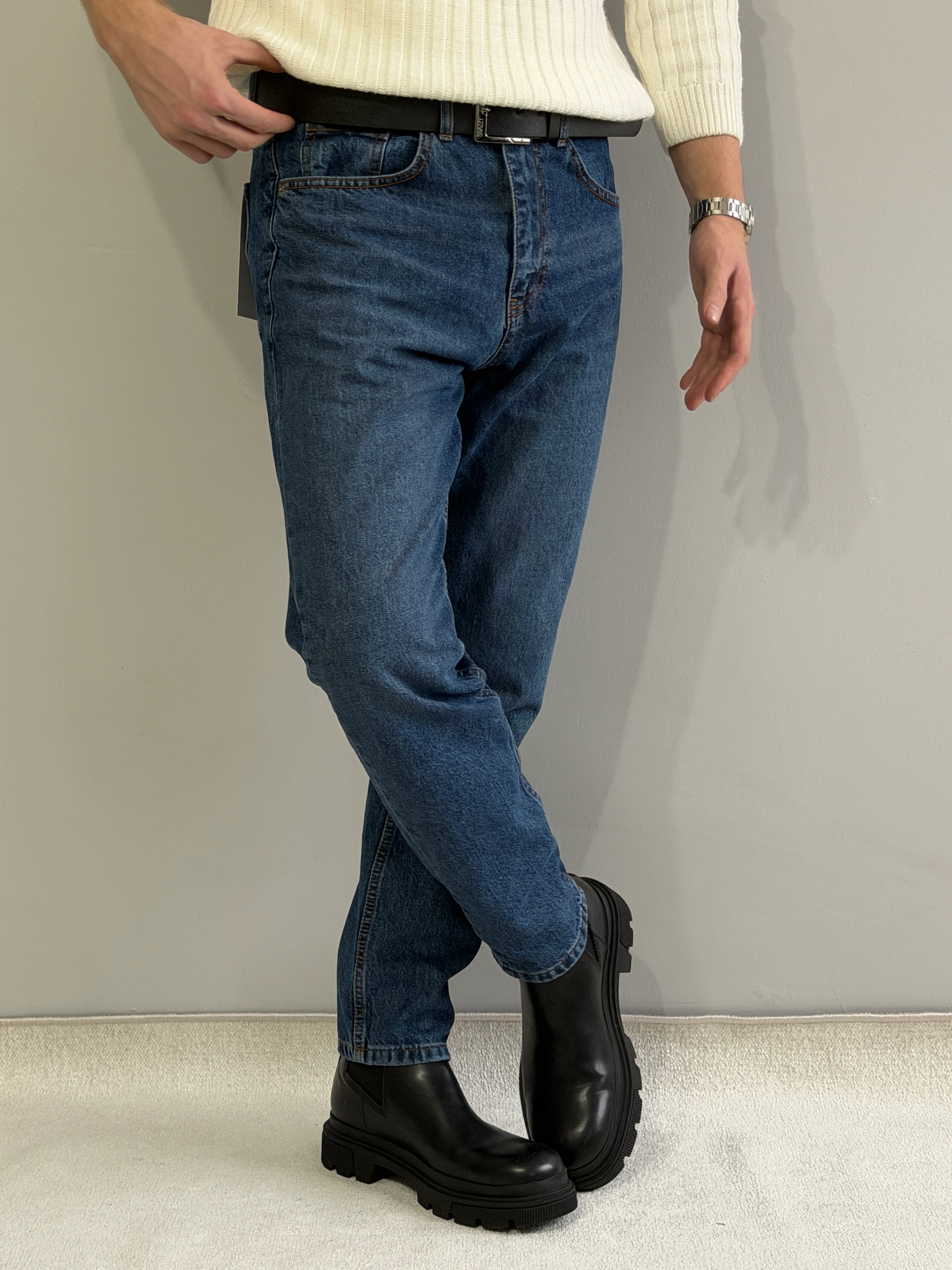 Kemer Hediyeli Exclusive Boyfriend Kalıp Kot Pantolon - P194