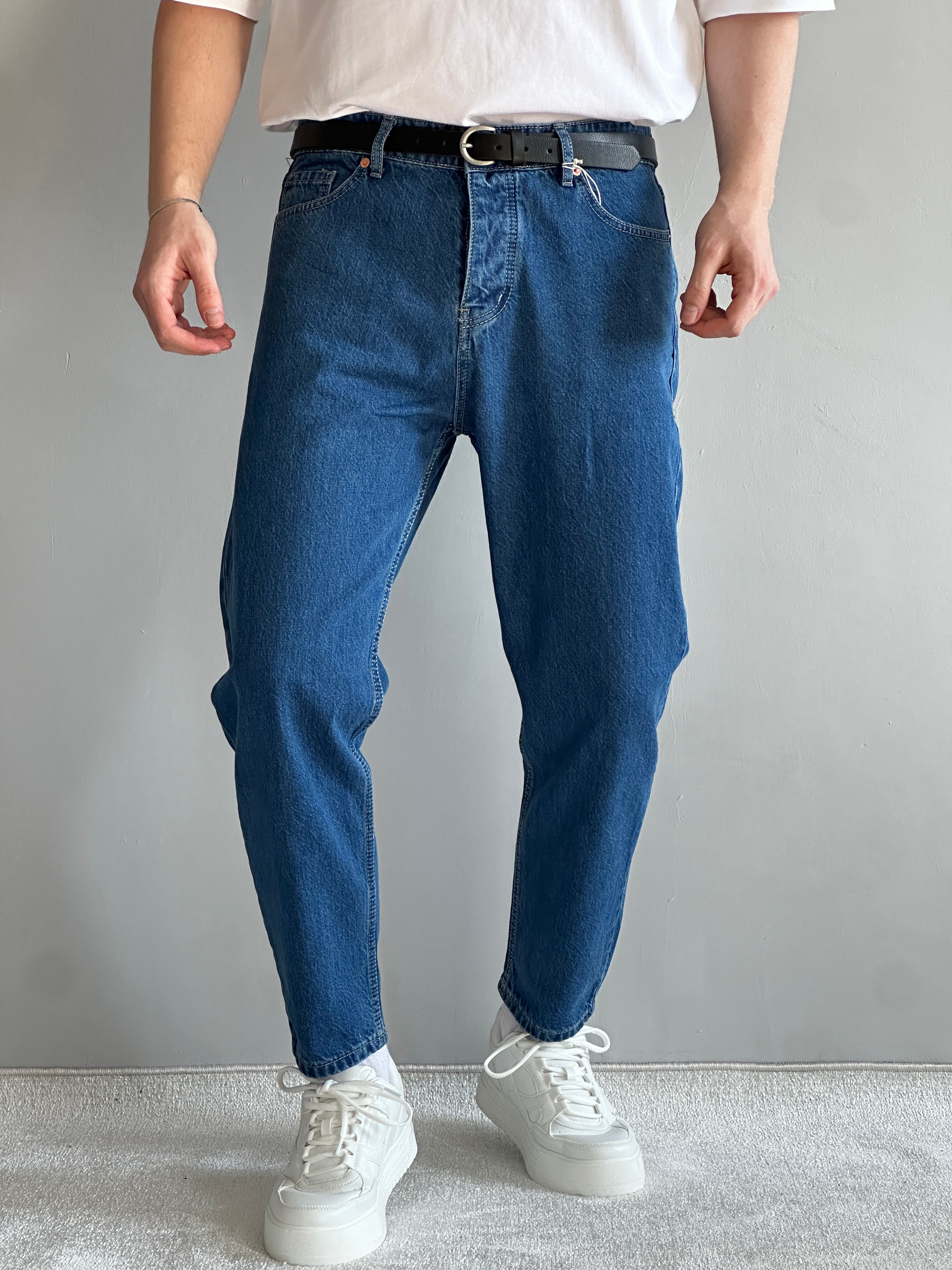 Erkek Prime Boyfriend Kalıp Kot Pantolon Jeans - Koyu Mavi