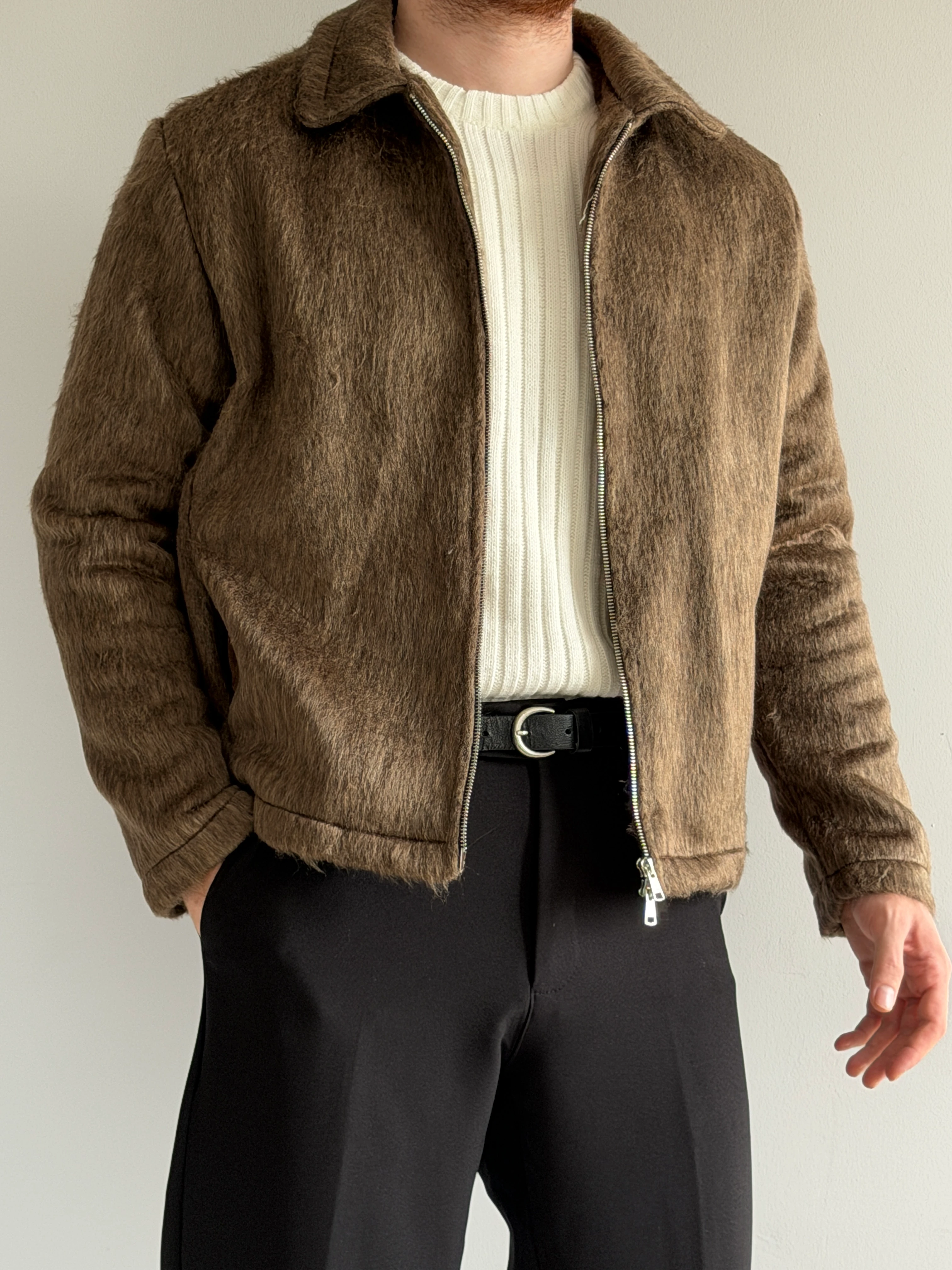 Prime Old Money Yün Detaylı Rahat Kalıp Ceket -P185 - Kahverengi