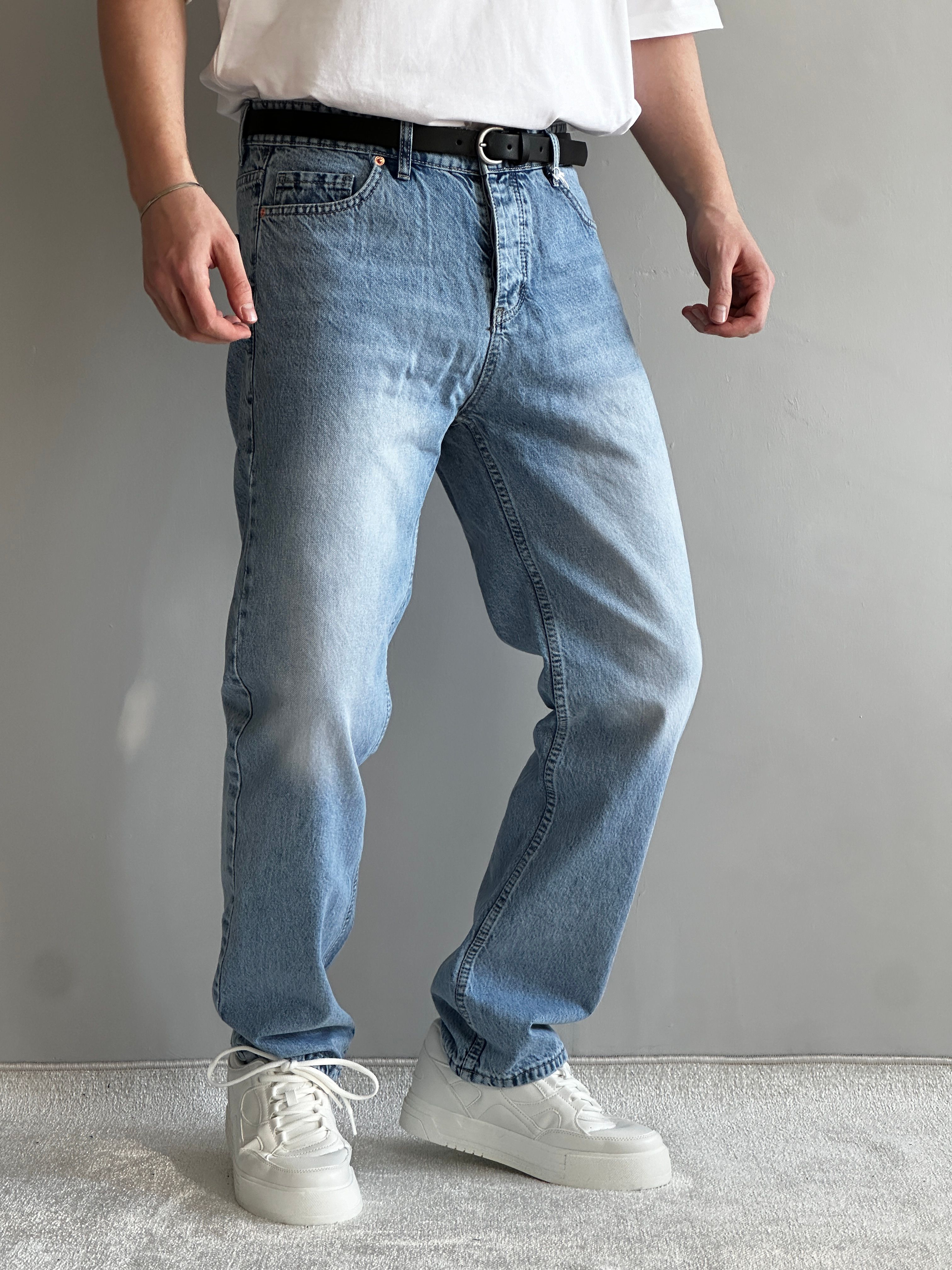 Erkek Prime Baggy Kalıp Kot Pantolon Jeans - Açık Mavi