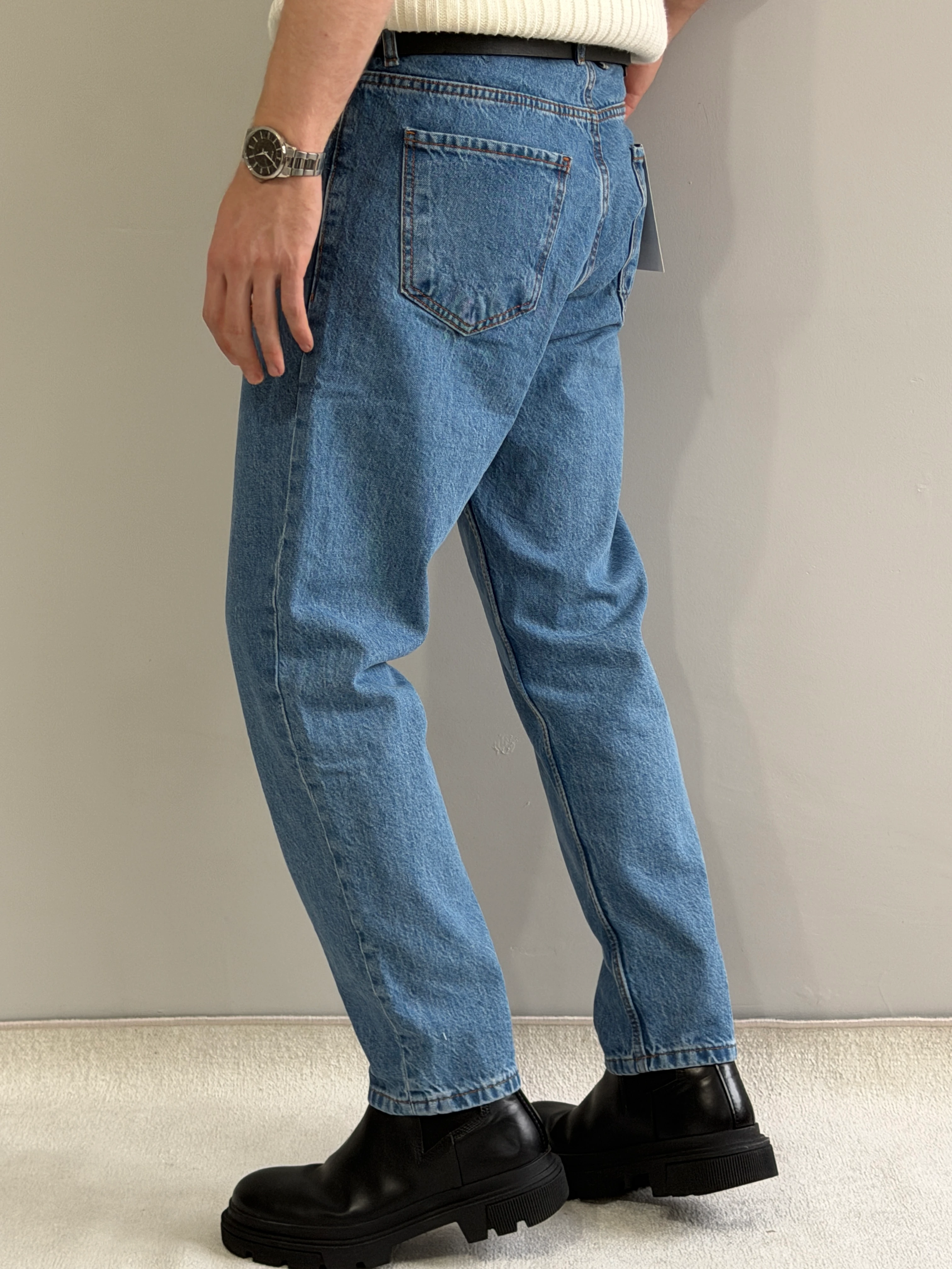 Kemer Hediyeli Exclusive Boyfriend Kalıp Kot Pantolon - P194