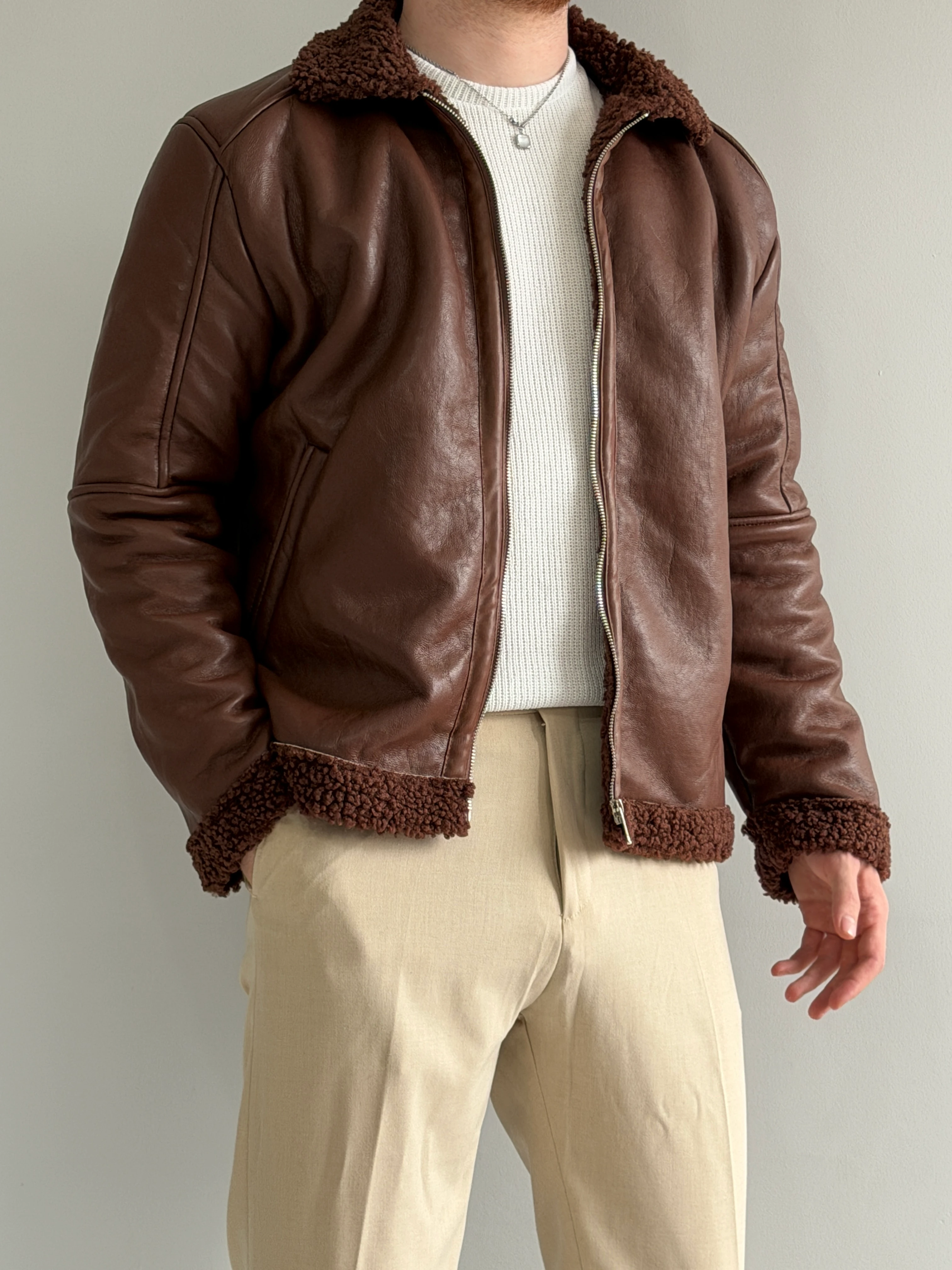 Prime Old Money Exclusive Kürklü Deri Mont - P201 - Kahverengi