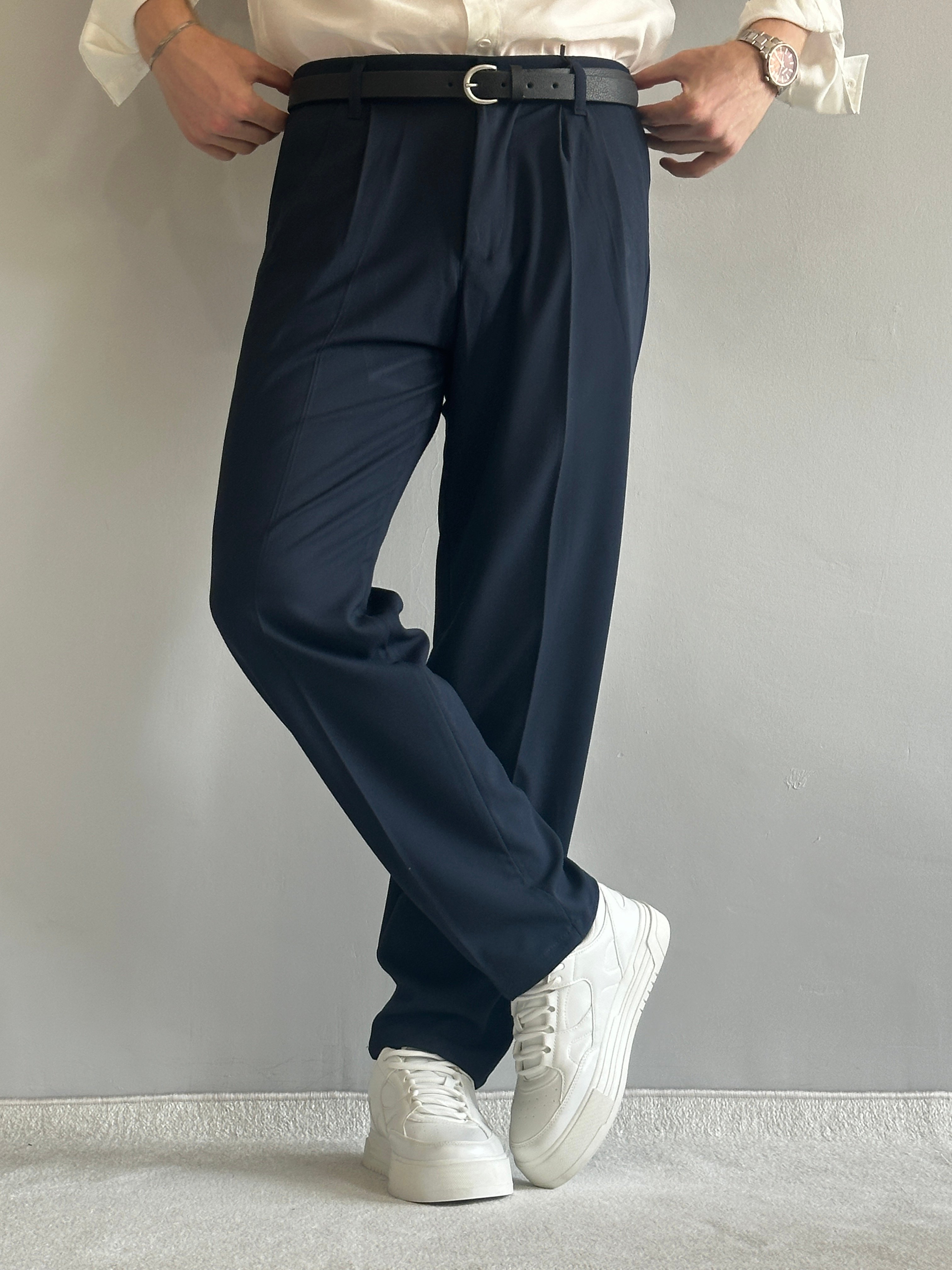 Erkek Prime Baggy Kalıp Beli Lastikli Pileli Kumaş Pantolon