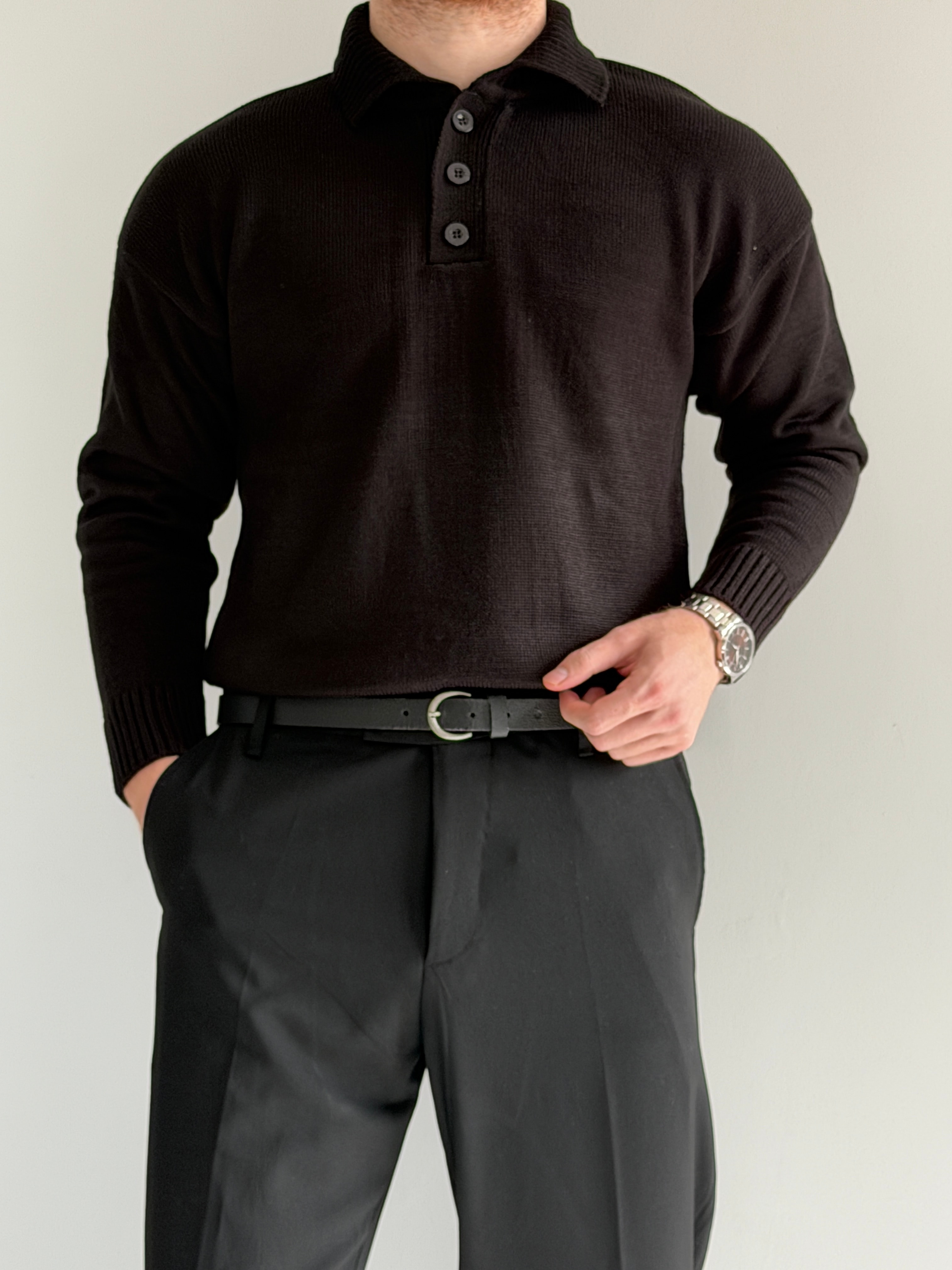 Prime Old Money Exclusive Polo Yaka Basic Triko Kazak - P157