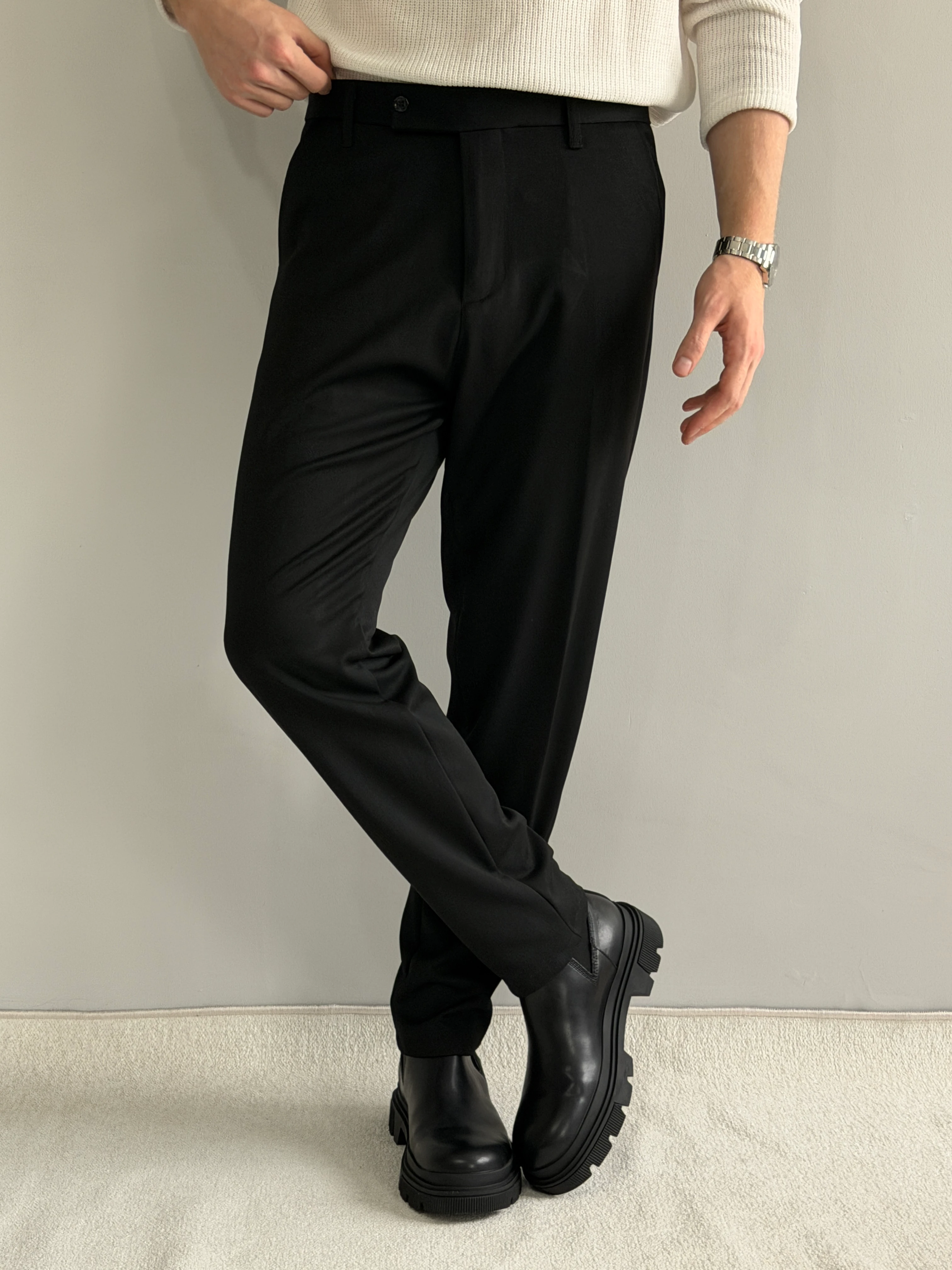 Prime Old Money Kalın Gabardin Kumaş Regular Kalıp Pantolon - P162