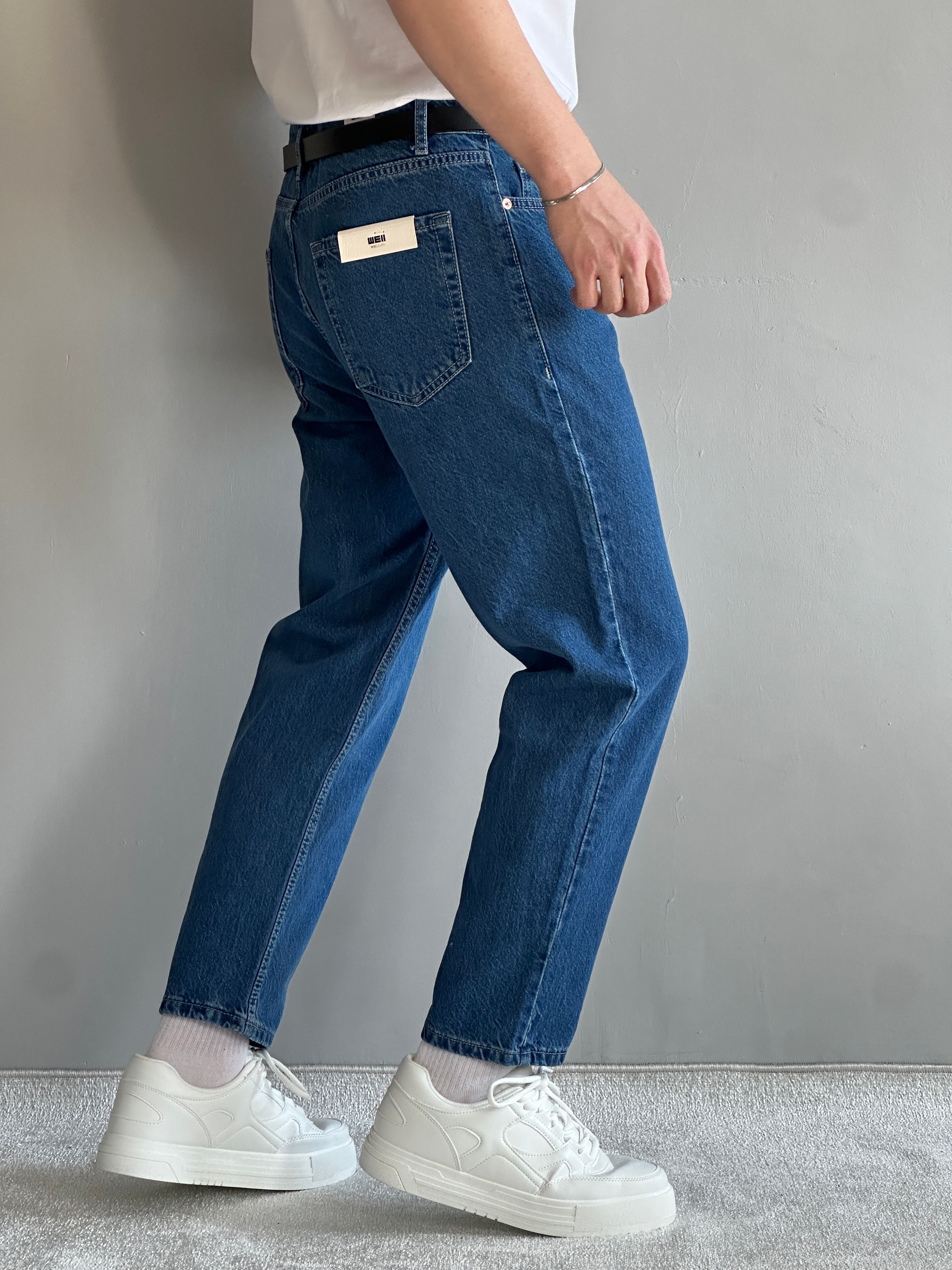 Erkek Prime Boyfriend Kalıp Kot Pantolon Jeans - Koyu Mavi