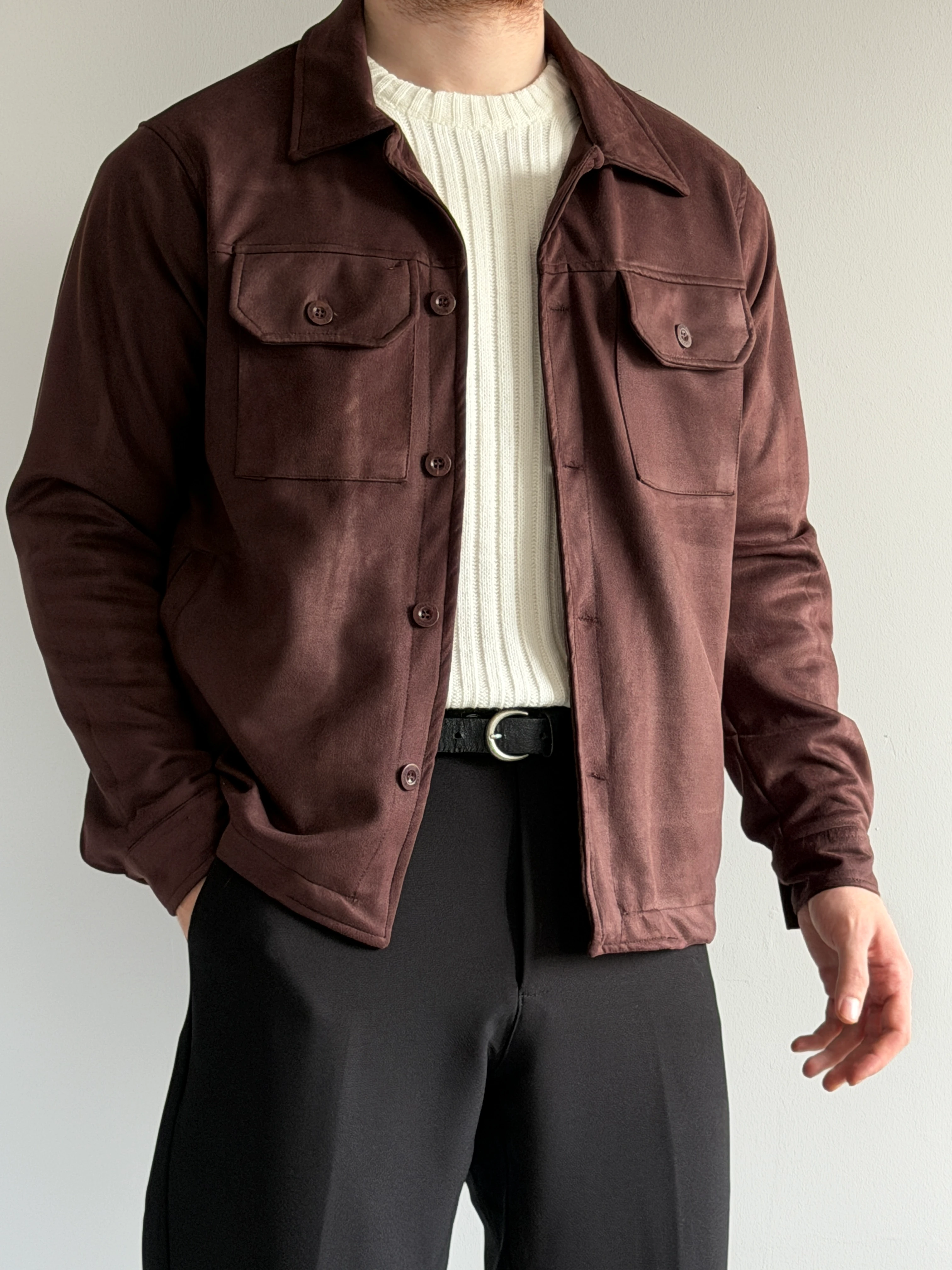 Prime Old Money Exclusive Süet Ceket -P184 - Kahverengi