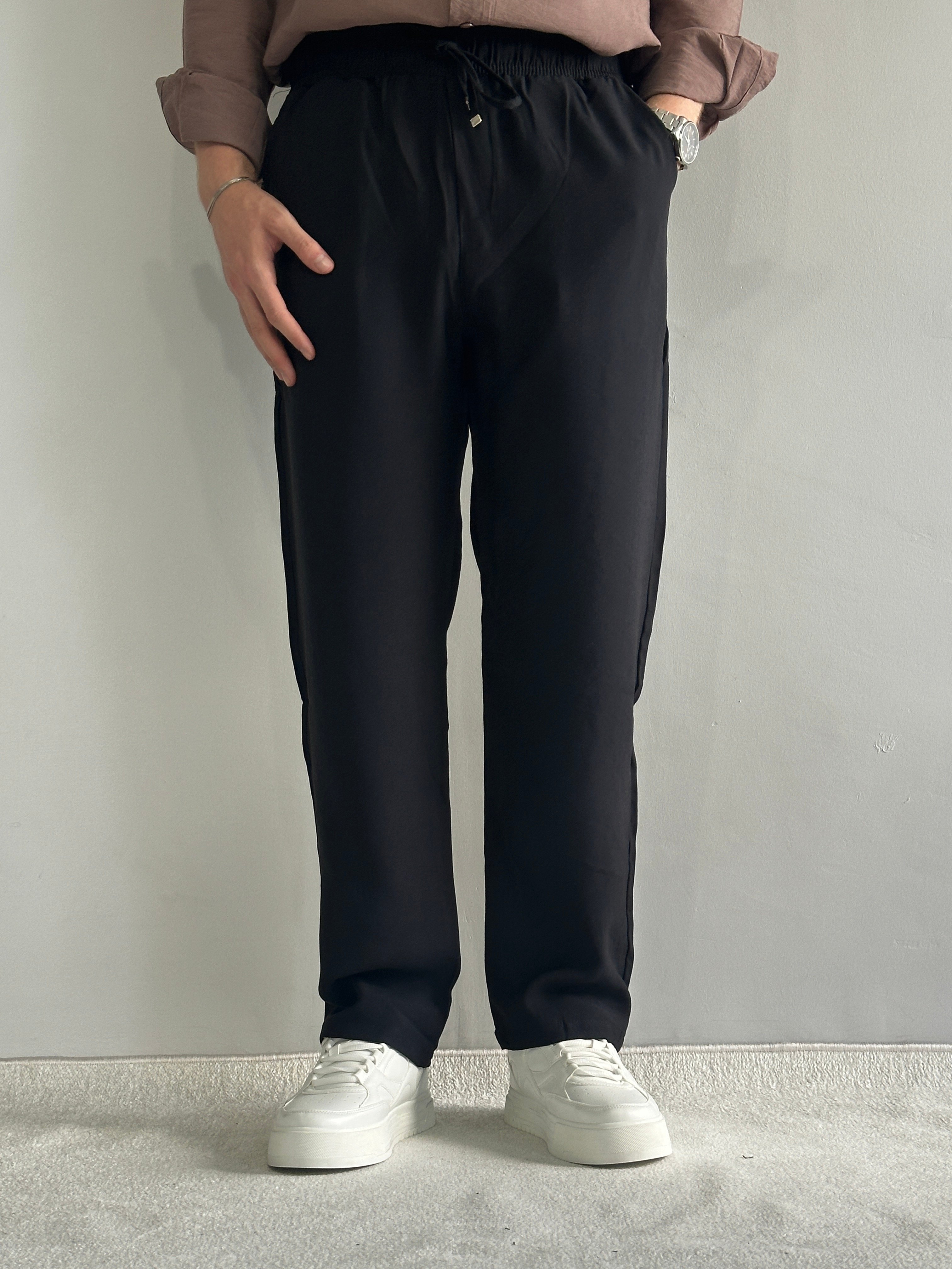 Yüksek Kalite Modal Kumaş Baggy Kalıp Pantolon