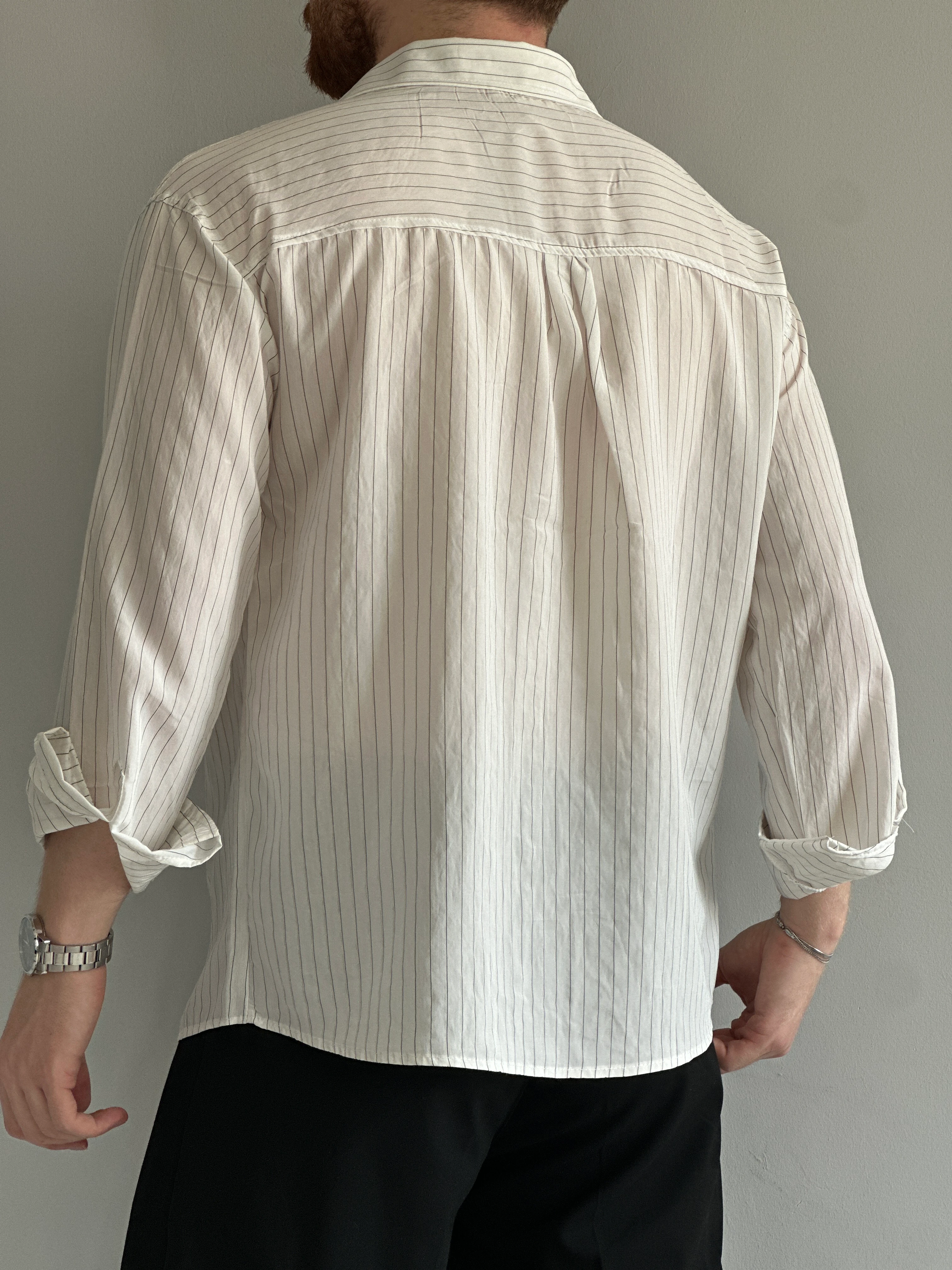 Prime Old Money İnce Çizgili Yüksek Kalite Modal Kumaş Gömlek - P114