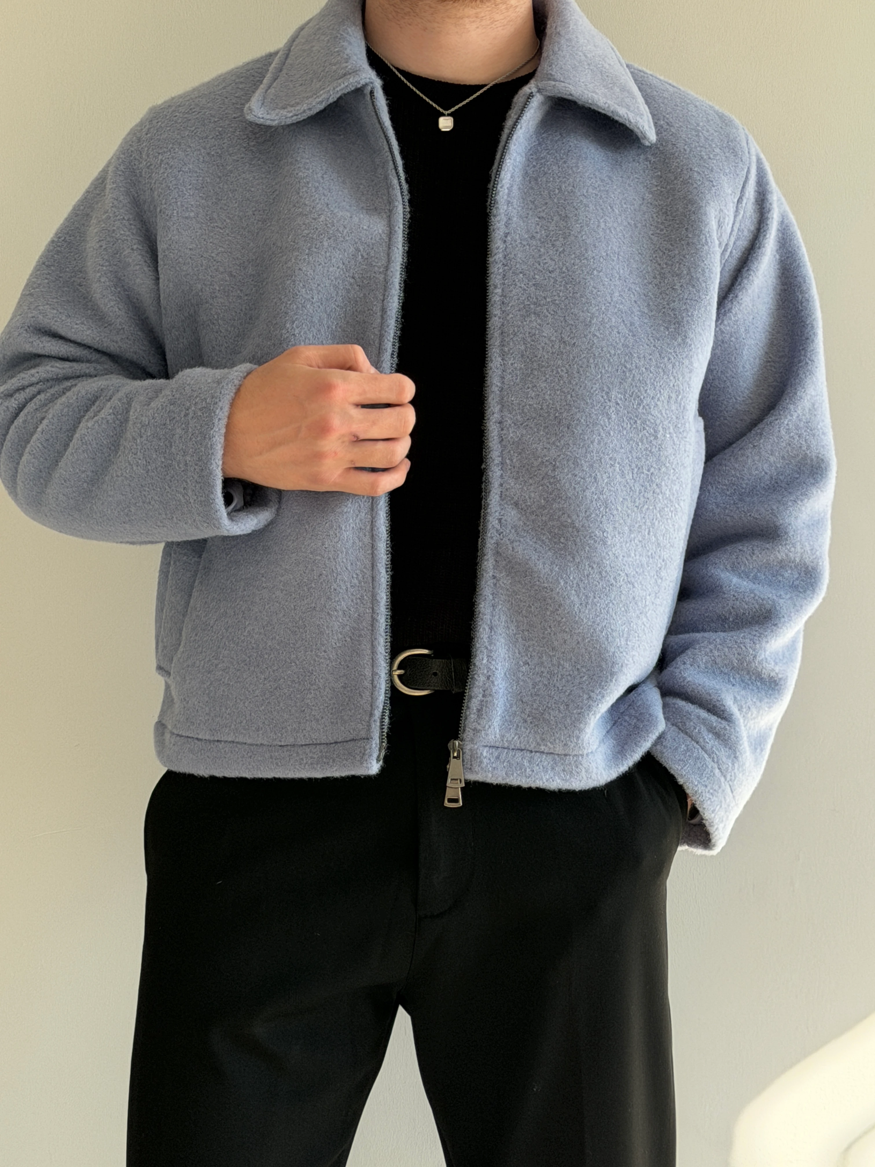 Antioch Old Money Premium Kaşe Ceket - P168 - Bebe Mavisi