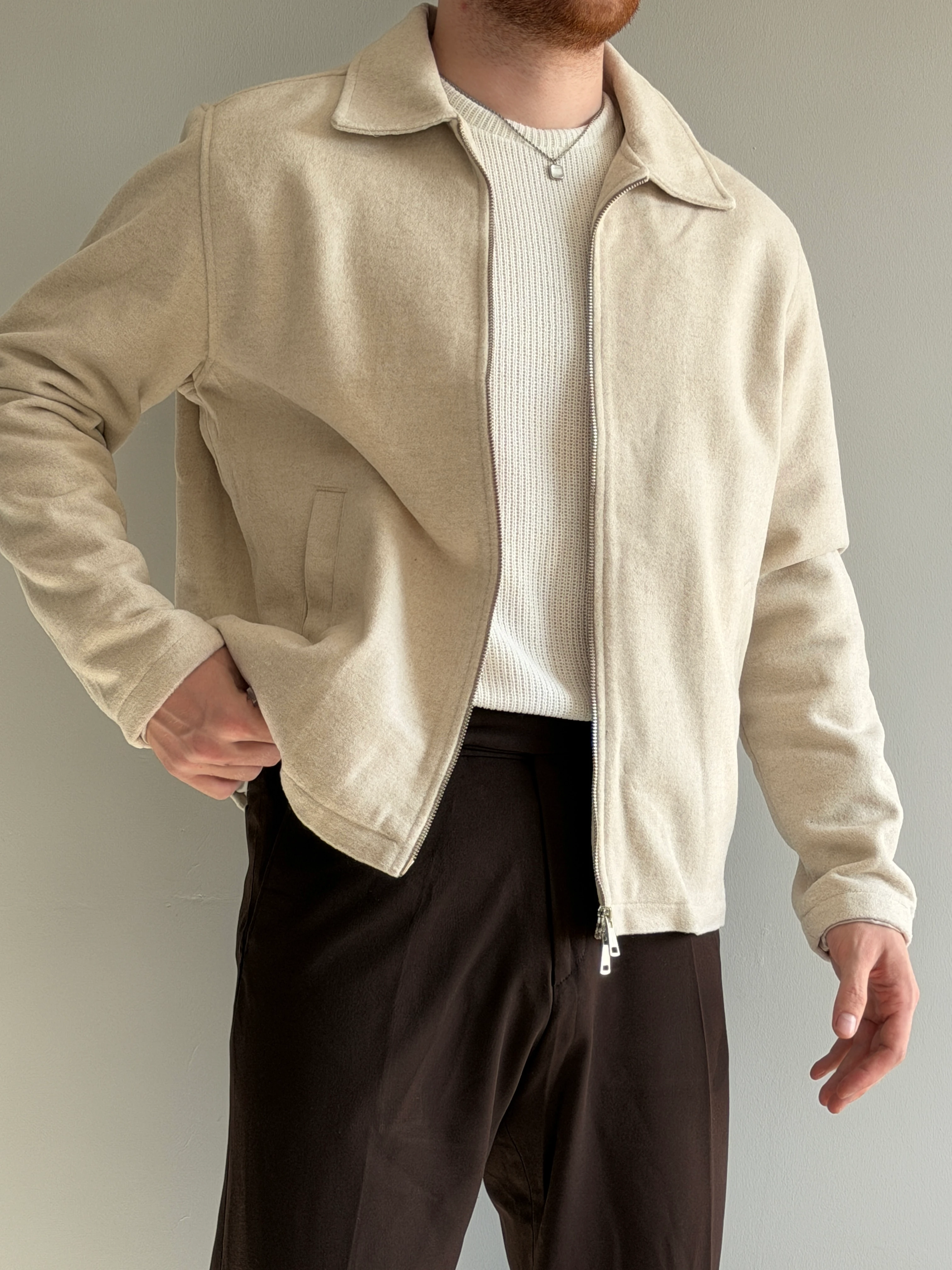 Prime Old Money Premium Kaşe Ceket - P170 - Krem