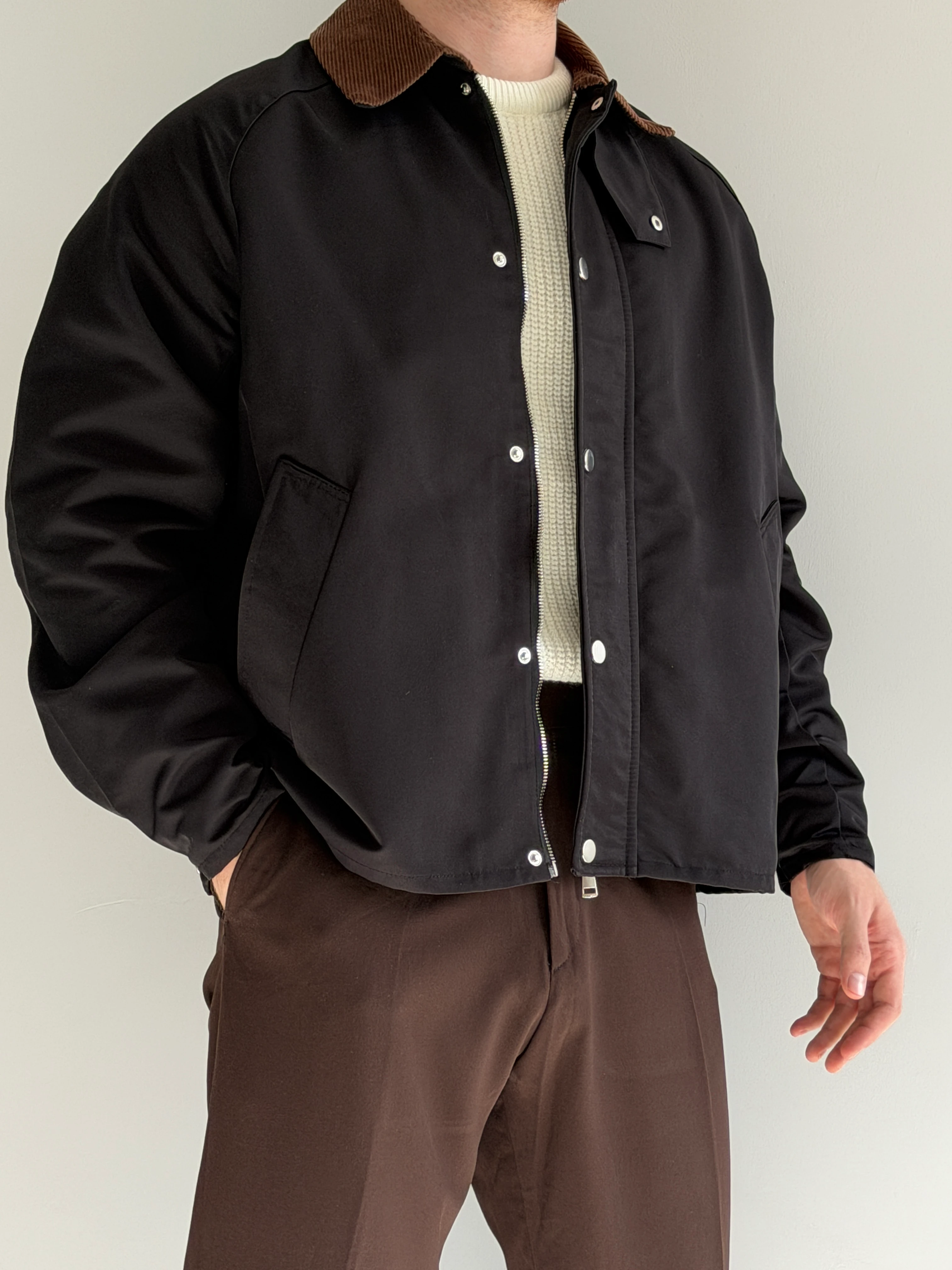 Prime Old Money Su Geçirmez Mebran Kumaş Yaka Detaylı Oversize Mont - P177